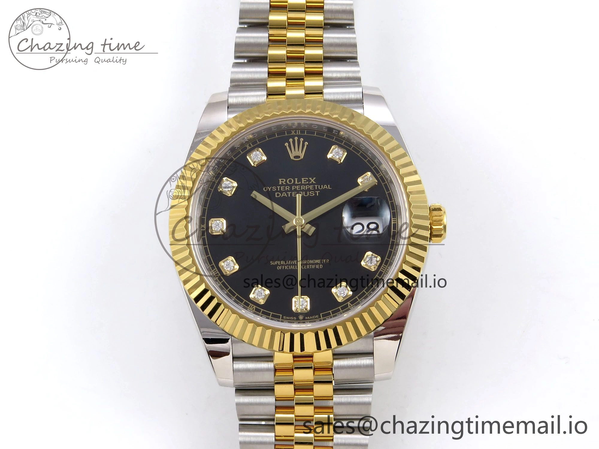 DateJust 41 SS YG ARF 1:1 Best Edition 904L Steel Black Diamonds Dial on Jubilee Bracelet SH3235 (Gain Weight)