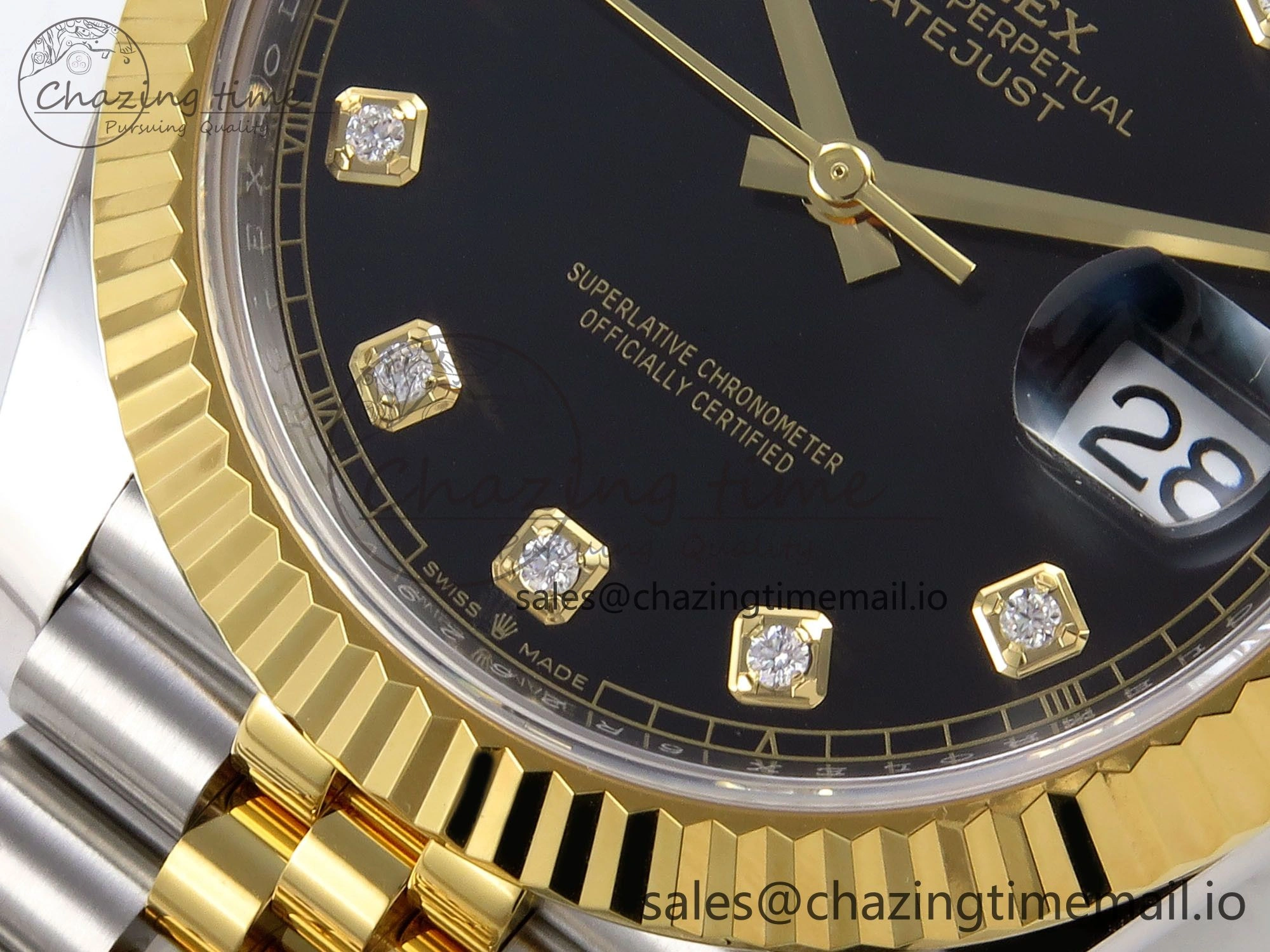 DateJust 41 SS YG ARF 1:1 Best Edition 904L Steel Black Diamonds Dial on Jubilee Bracelet SH3235 (Gain Weight)