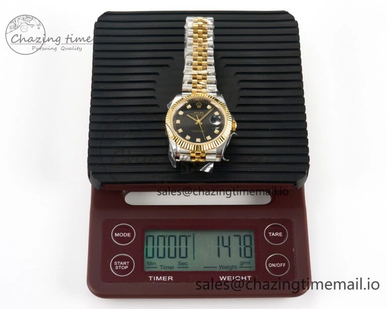 DateJust 41 SS YG ARF 1:1 Best Edition 904L Steel Black Diamonds Dial on Jubilee Bracelet SH3235 (Gain Weight)