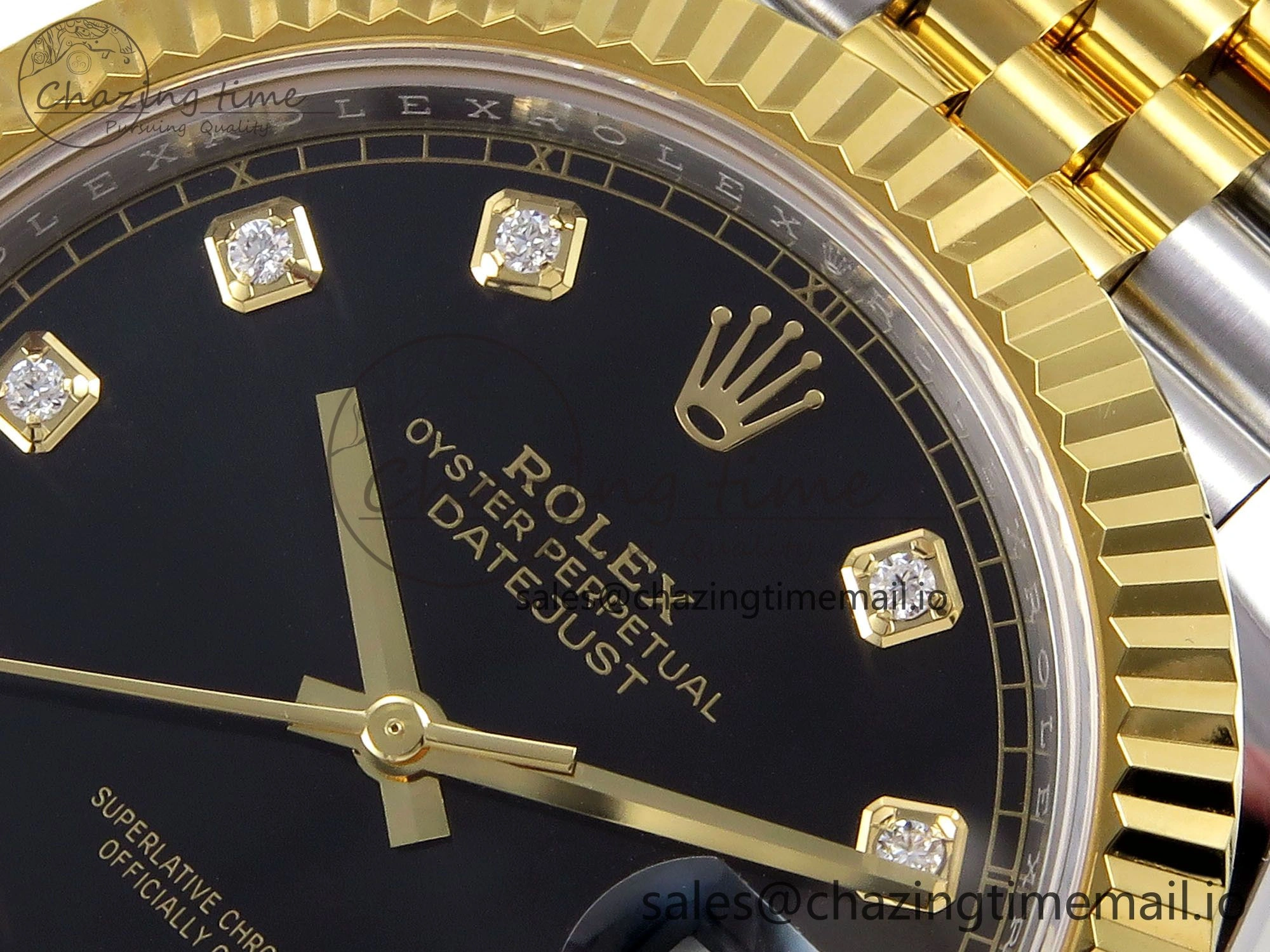 DateJust 41 SS YG ARF 1:1 Best Edition 904L Steel Black Diamonds Dial on Jubilee Bracelet SH3235