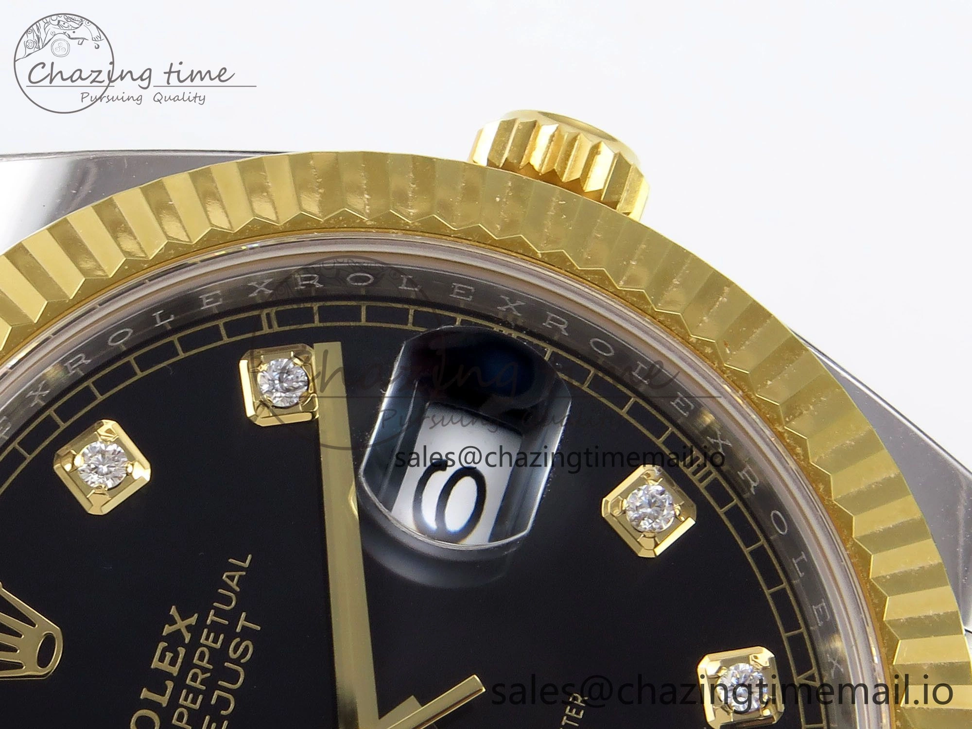 DateJust 41 SS YG ARF 1:1 Best Edition 904L Steel Black Diamonds Dial on Oyster Bracelet SH3235 (Gain Weight)
