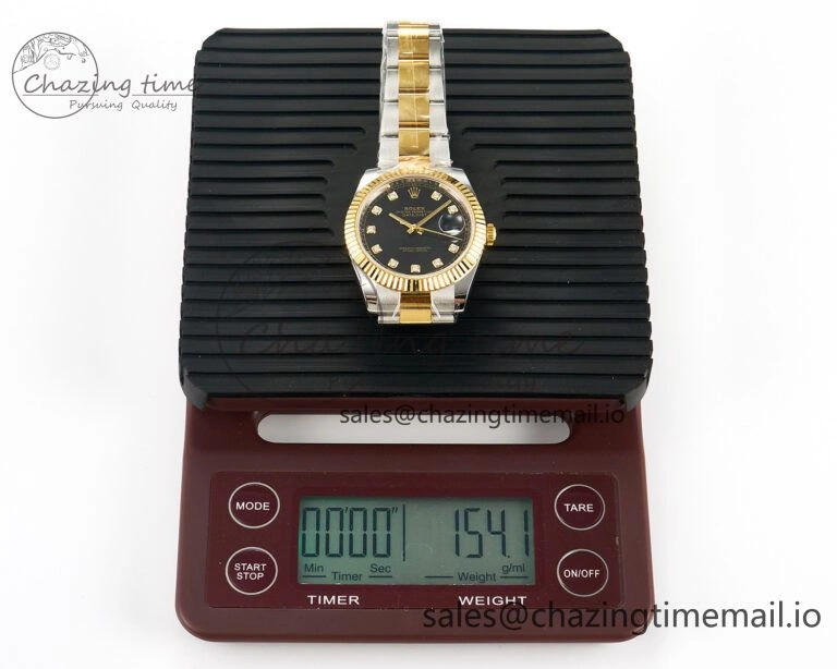 DateJust 41 SS YG ARF 1:1 Best Edition 904L Steel Black Diamonds Dial on Oyster Bracelet SH3235 (Gain Weight)