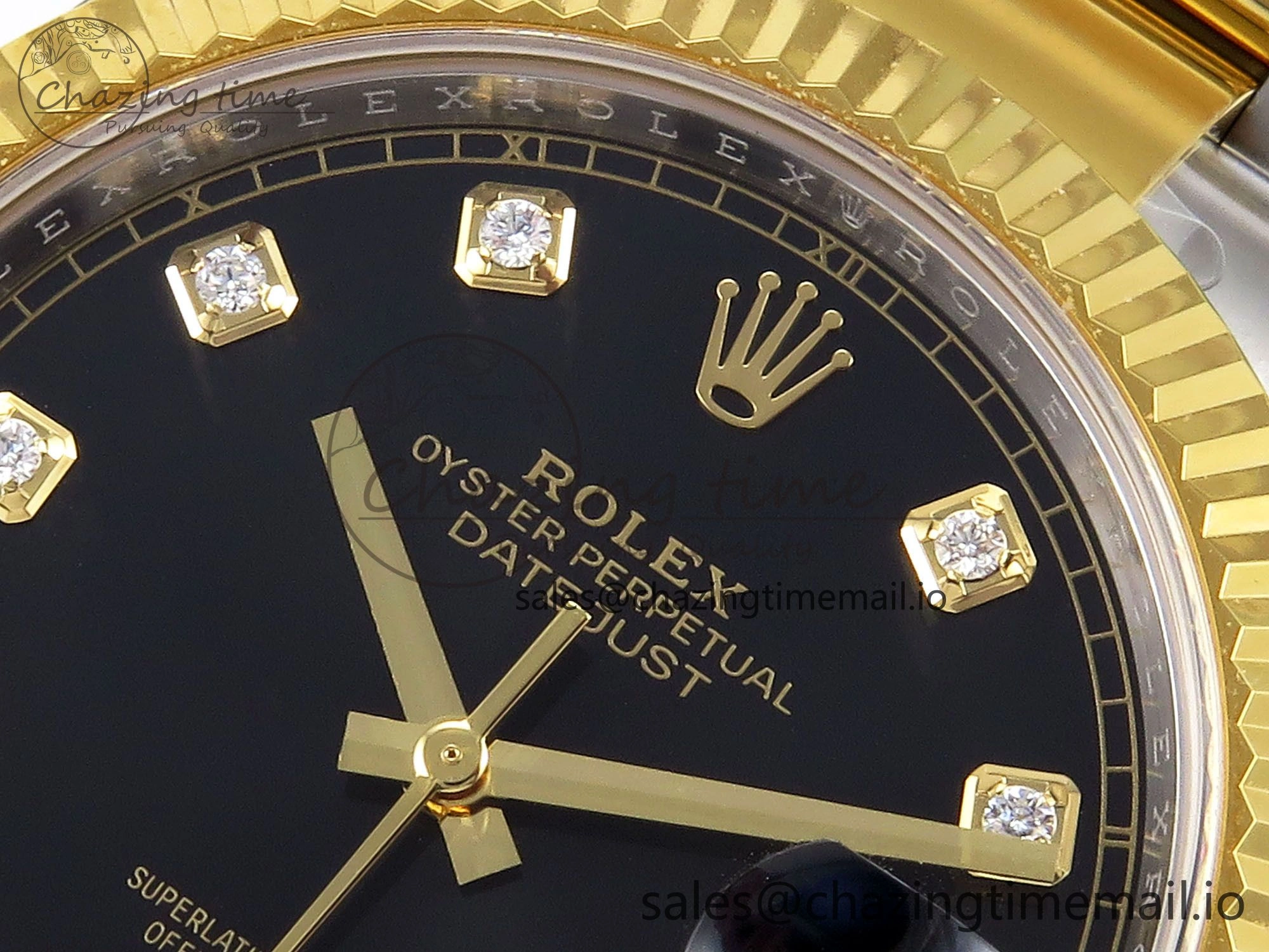 DateJust 41 SS YG ARF 1:1 Best Edition 904L Steel Black Diamonds Dial on Oyster Bracelet SH3235