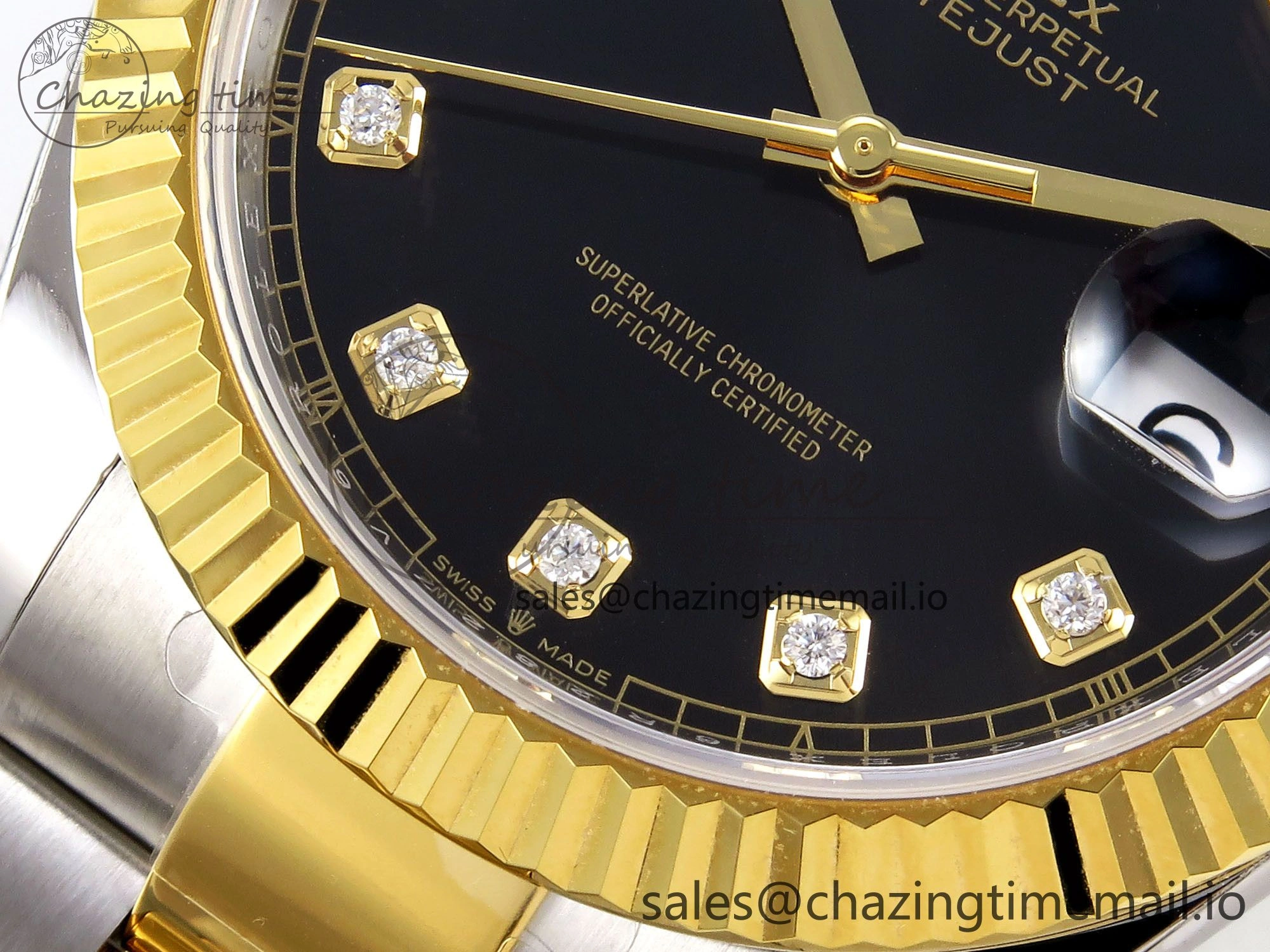 DateJust 41 SS YG ARF 1:1 Best Edition 904L Steel Black Diamonds Dial on Oyster Bracelet SH3235