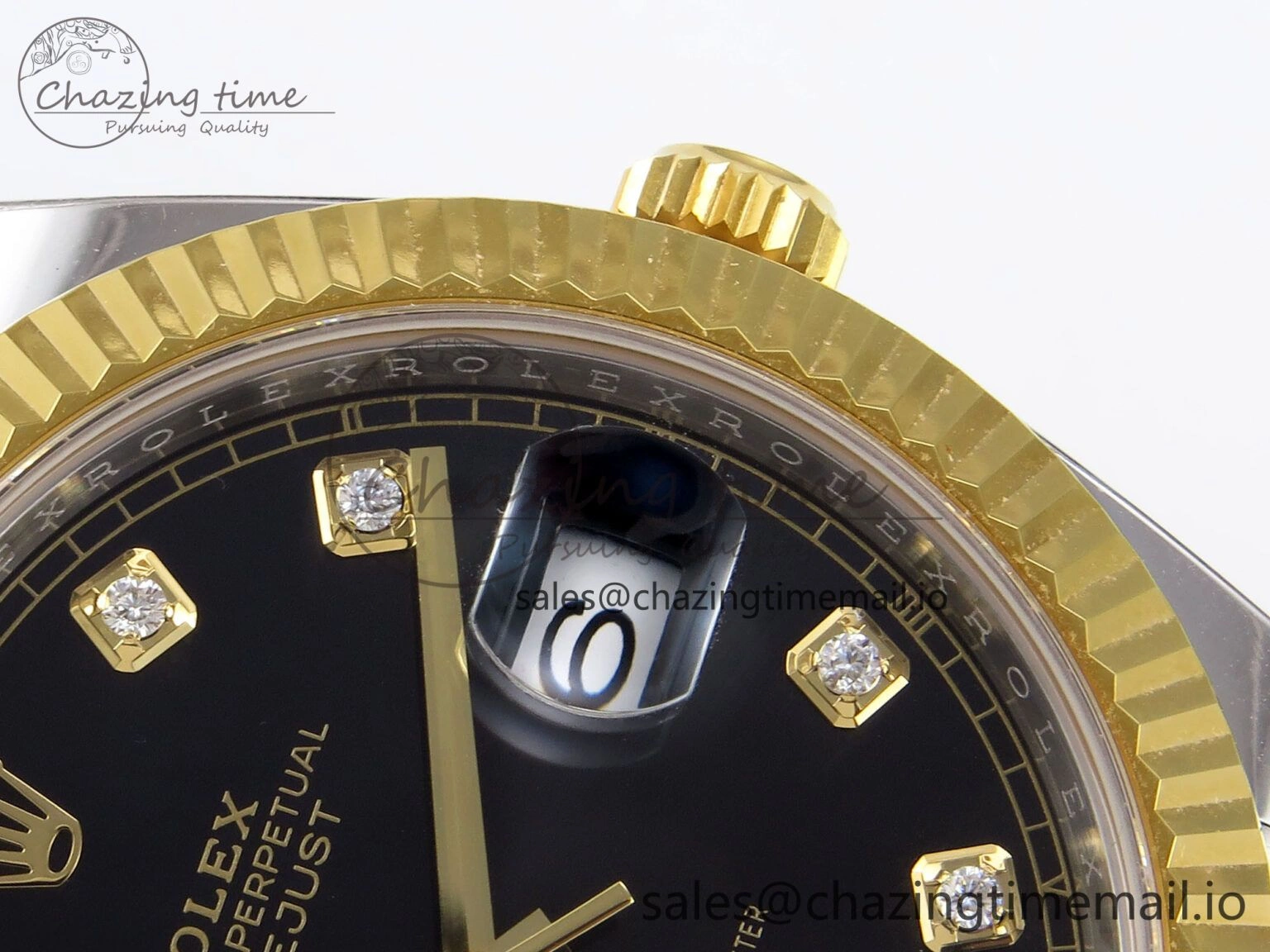 DateJust 41 SS YG ARF 1:1 Best Edition 904L Steel Black Diamonds Dial on Oyster Bracelet SH3235