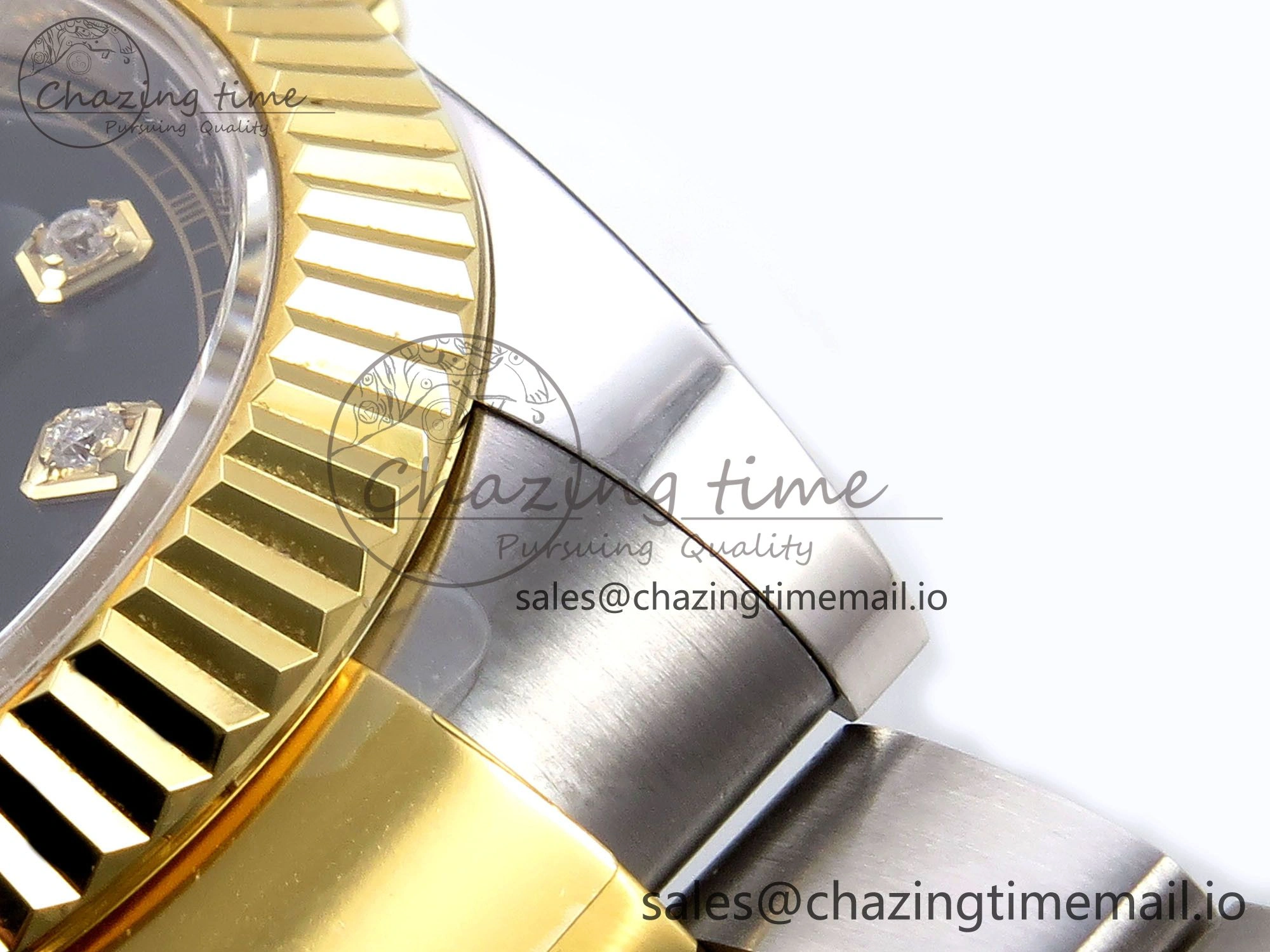 DateJust 41 SS YG ARF 1:1 Best Edition 904L Steel Black Diamonds Dial on Oyster Bracelet SH3235