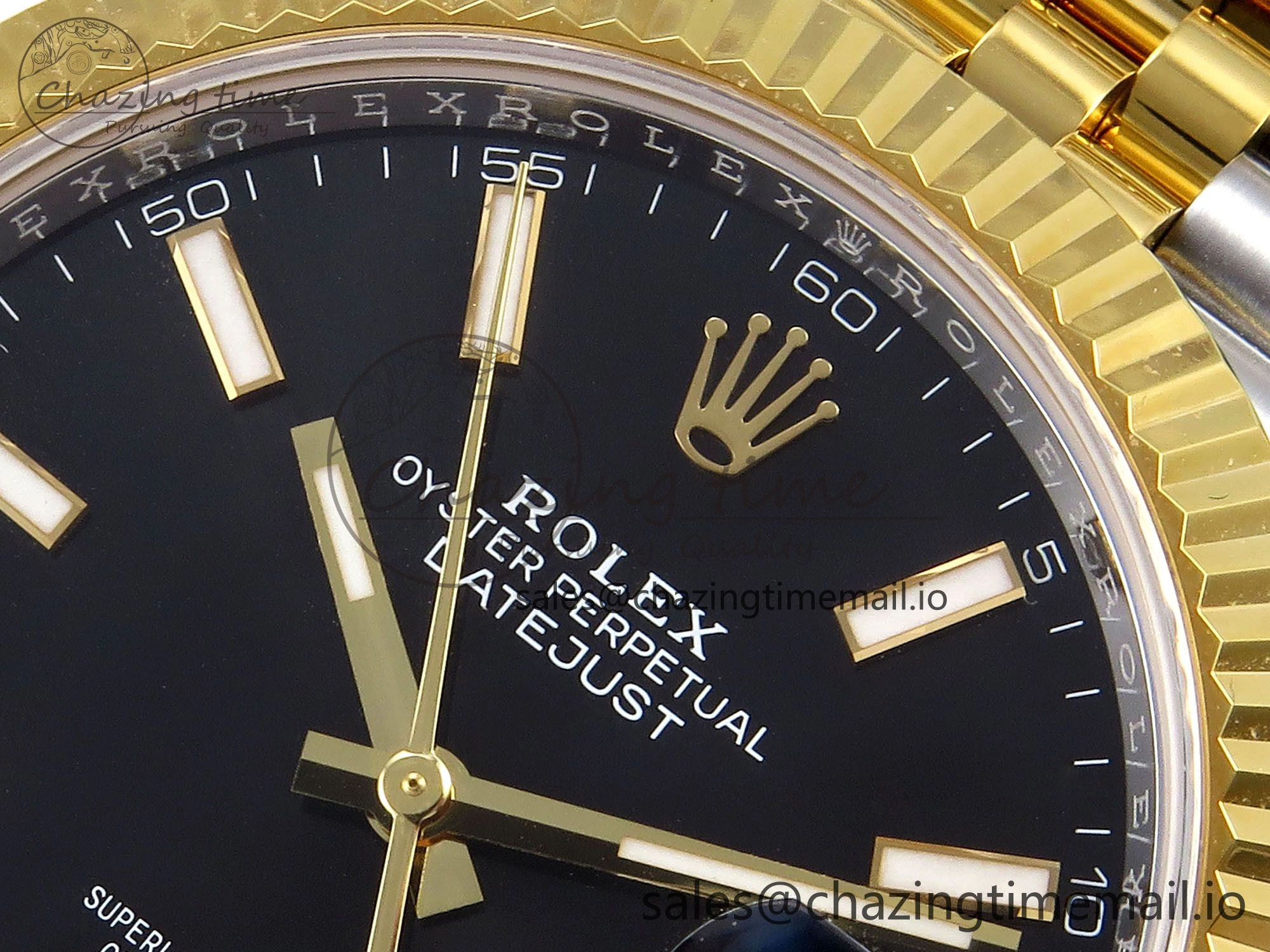 DateJust 41 SS YG ARF 1:1 Best Edition 904L Steel Black Stick Dial on Jubilee Bracelet SH3235 (Gain Weight)