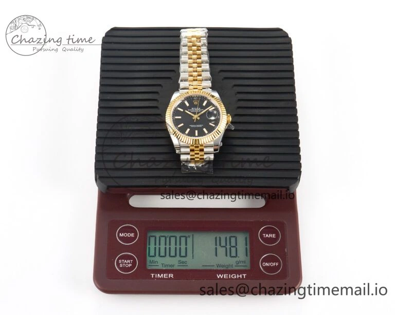 DateJust 41 SS YG ARF 1:1 Best Edition 904L Steel Black Stick Dial on Jubilee Bracelet SH3235 (Gain Weight)
