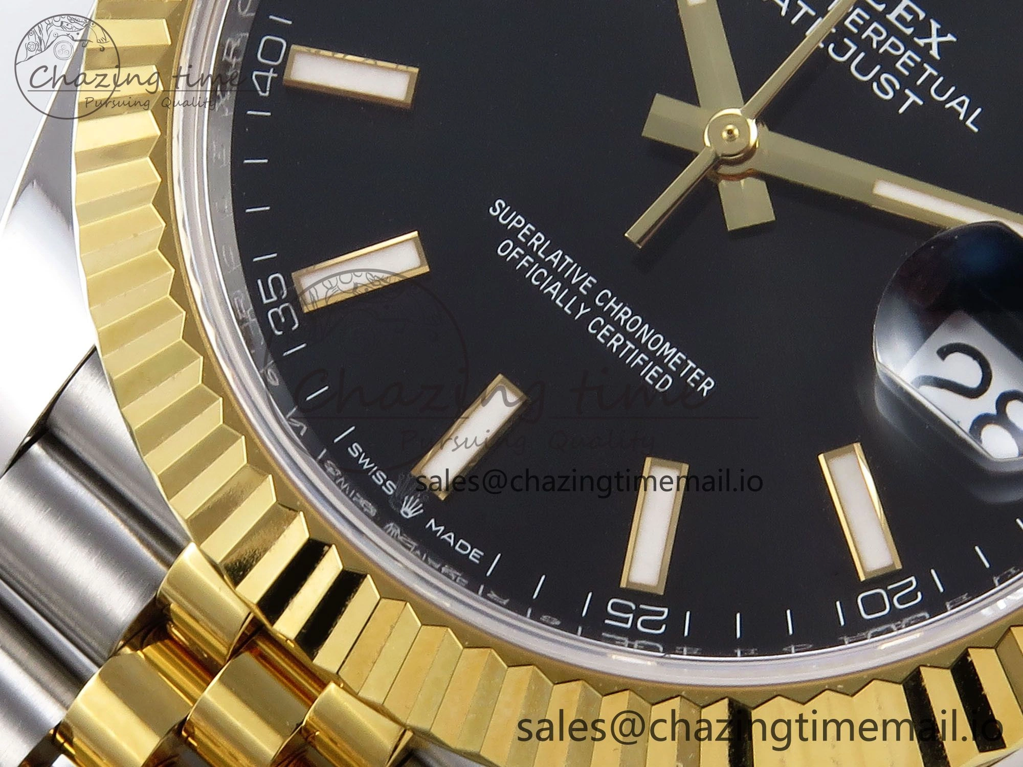 DateJust 41 SS YG ARF 1:1 Best Edition 904L Steel Black Stick Dial on Jubilee Bracelet SH3235
