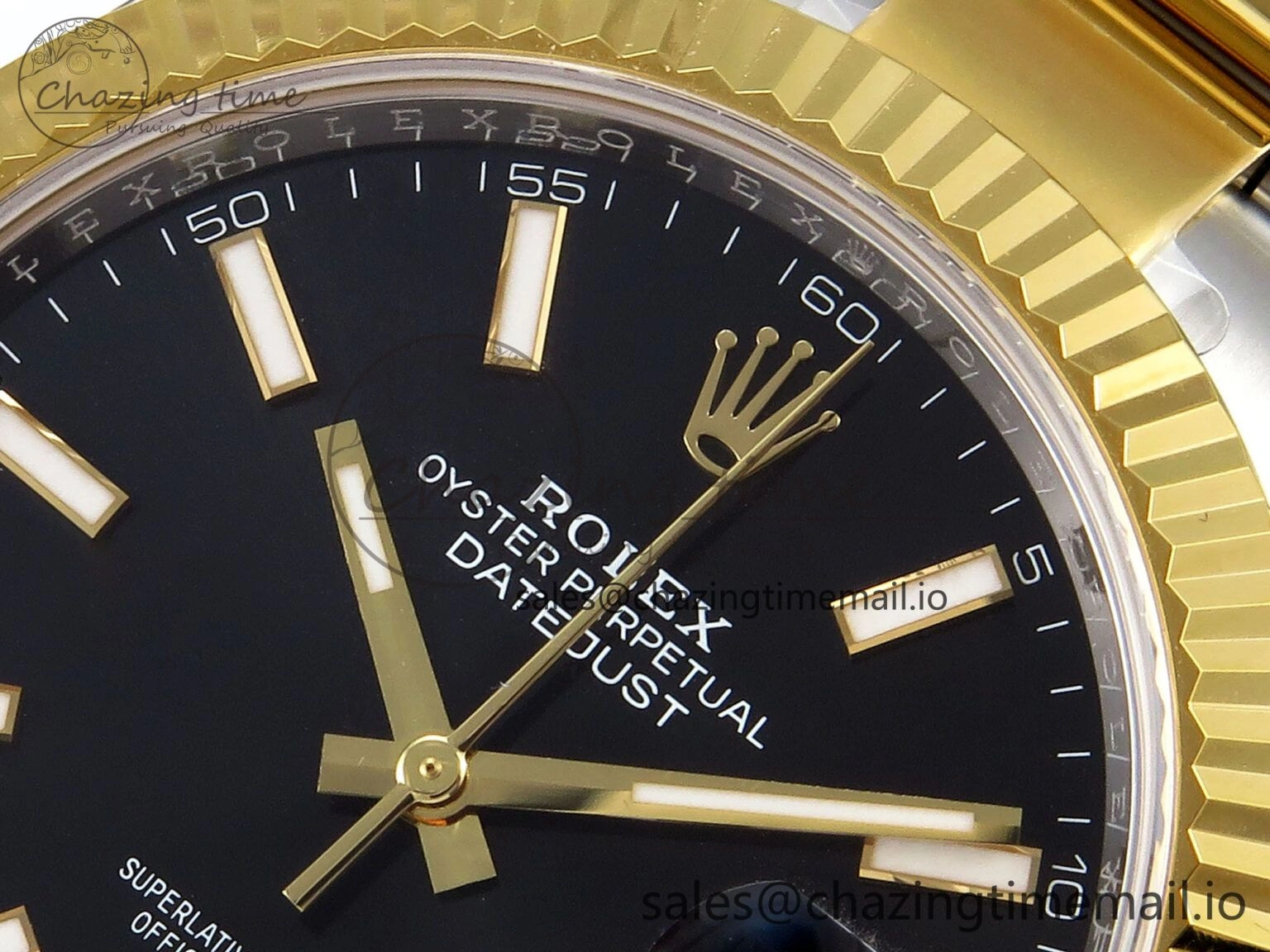 DateJust 41 SS YG ARF 1:1 Best Edition 904L Steel Black Stick Dial on Oyster Bracelet SH3235