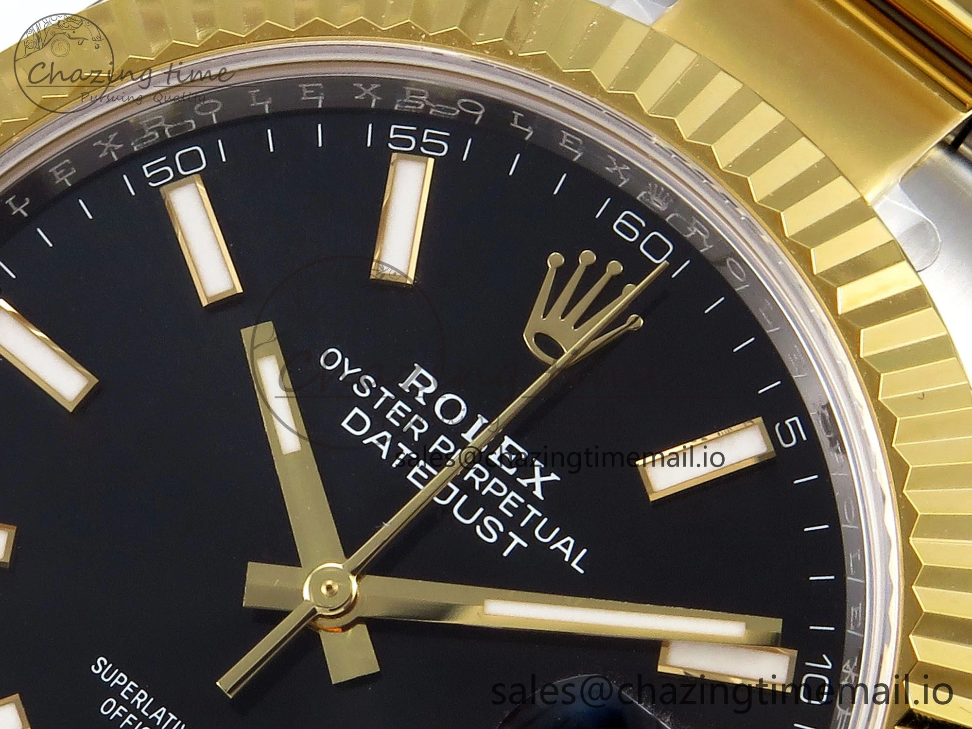 DateJust 41 SS YG ARF 1:1 Best Edition 904L Steel Black Stick Dial on Oyster Bracelet SH3235