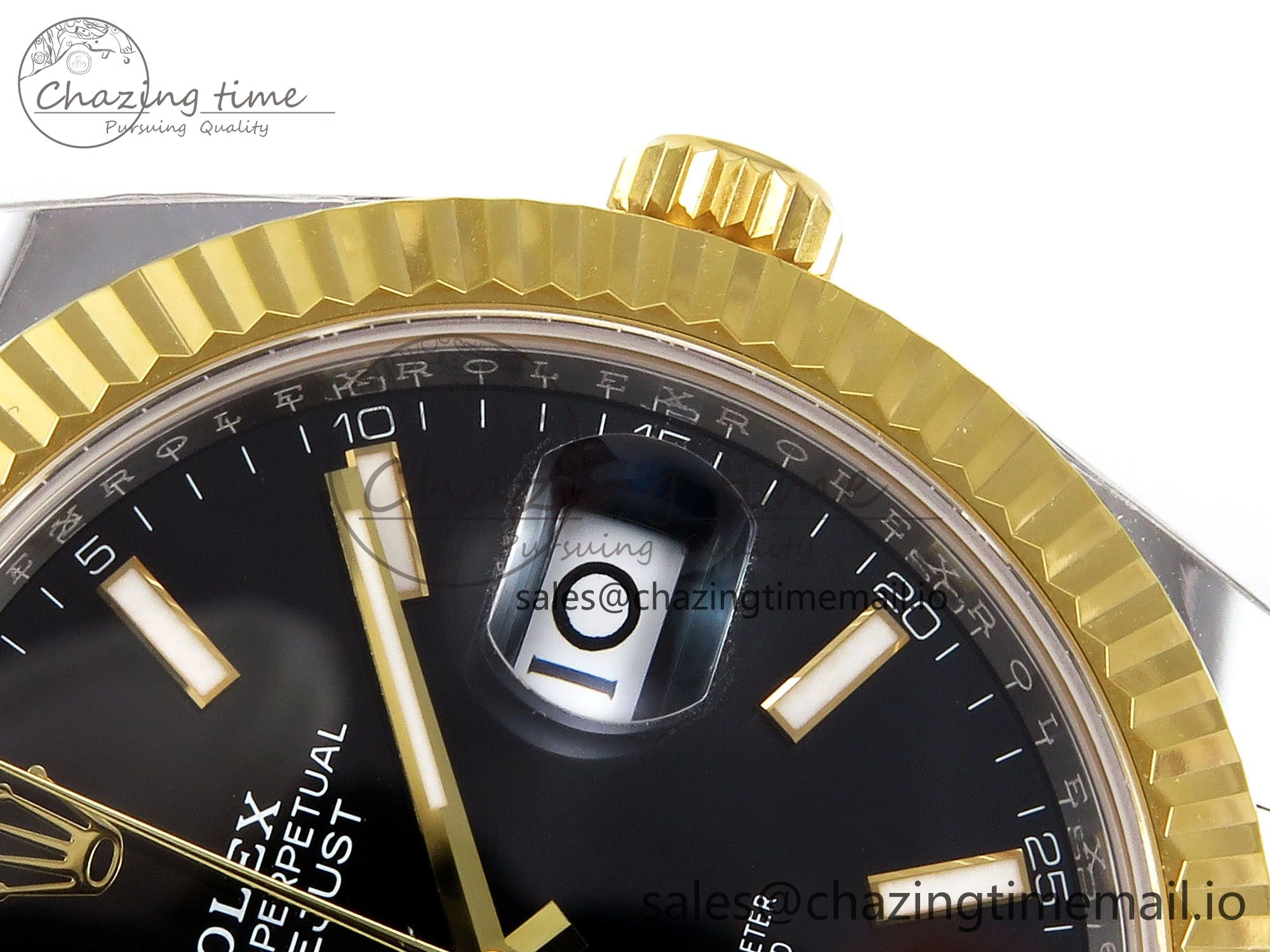 DateJust 41 SS YG ARF 1:1 Best Edition 904L Steel Black Stick Dial on Oyster Bracelet SH3235