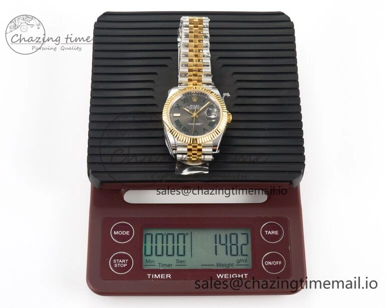 DateJust 41 SS YG ARF 1:1 Best Edition 904L Steel Gray Green Roman Dial on Jubilee Bracelet SH3235 (Gain Weight)