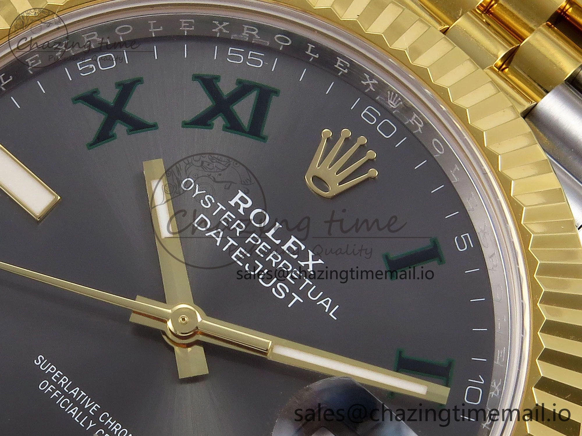 DateJust 41 SS YG ARF 1:1 Best Edition 904L Steel Gray Green Roman Dial on Jubilee Bracelet SH3235