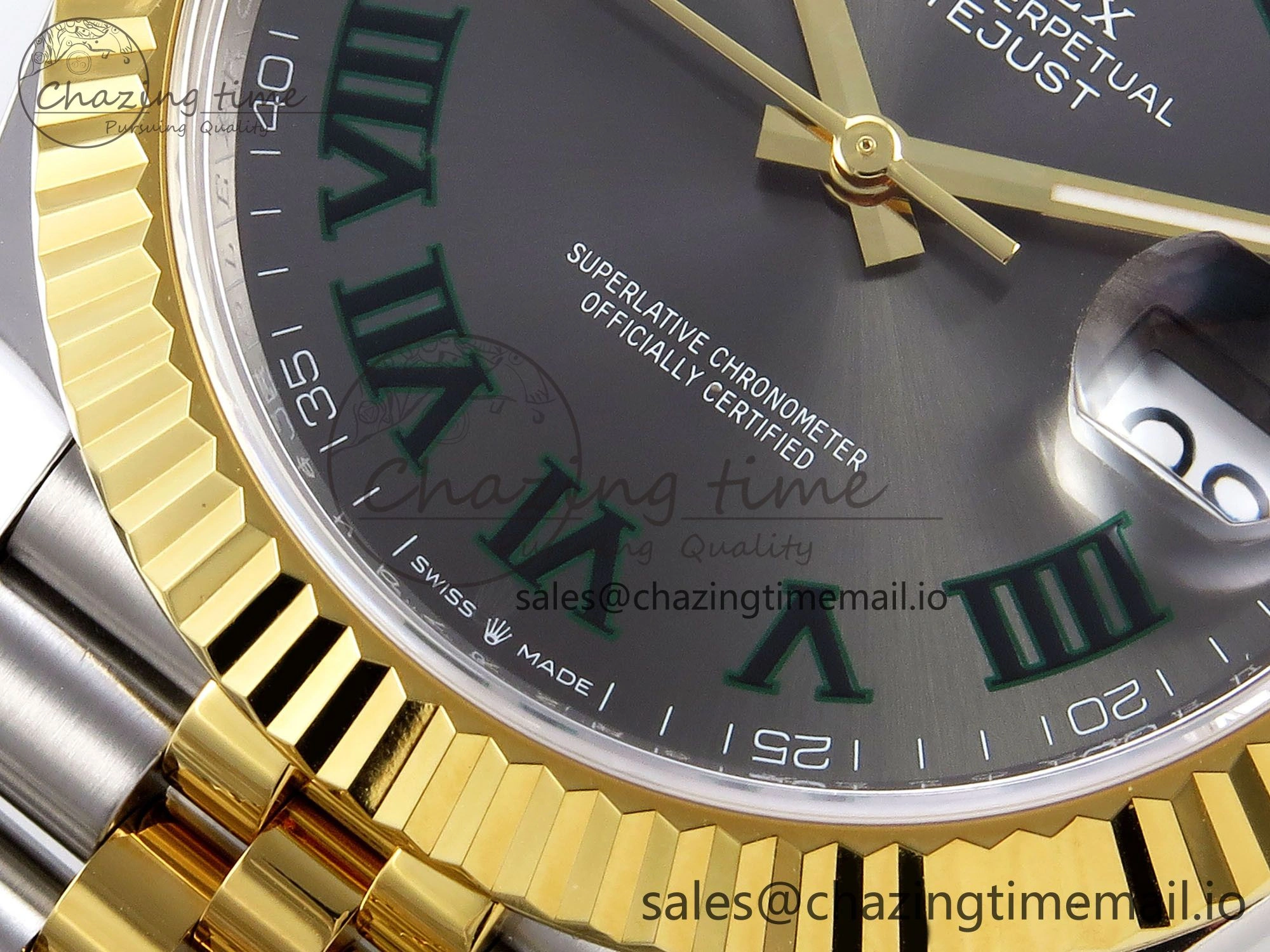 DateJust 41 SS YG ARF 1:1 Best Edition 904L Steel Gray Green Roman Dial on Jubilee Bracelet SH3235
