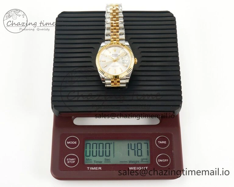 DateJust 41 SS YG ARF 1:1 Best Edition 904L Steel Silver Stick Dial on Jubilee Bracelet SH3235 (Gain Weight)
