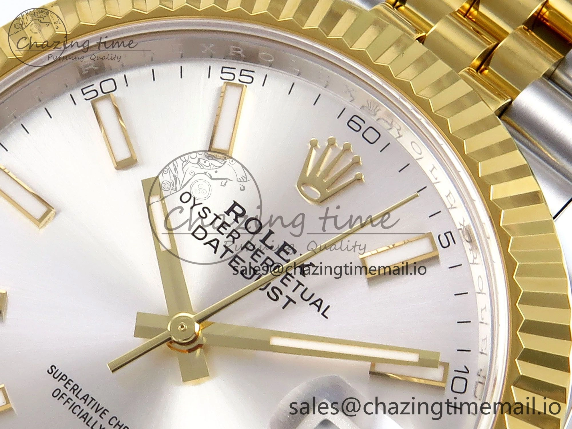 DateJust 41 SS YG ARF 1:1 Best Edition 904L Steel Silver Stick Dial on Jubilee Bracelet SH3235