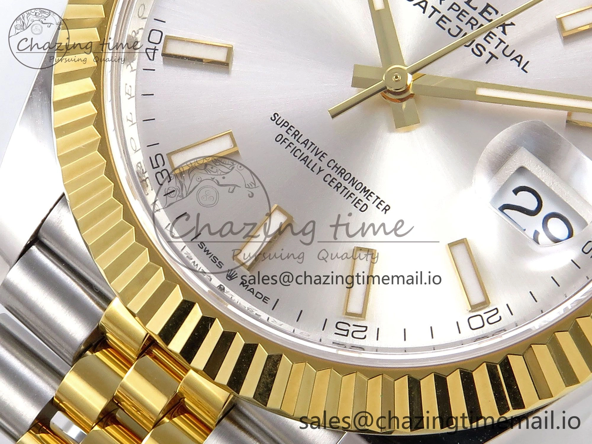DateJust 41 SS YG ARF 1:1 Best Edition 904L Steel Silver Stick Dial on Jubilee Bracelet SH3235