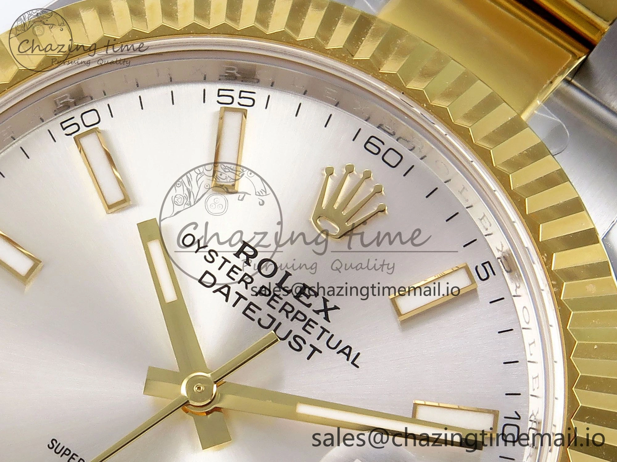 DateJust 41 SS YG ARF 1:1 Best Edition 904L Steel Silver Stick Dial on Oyster Bracelet SH3235