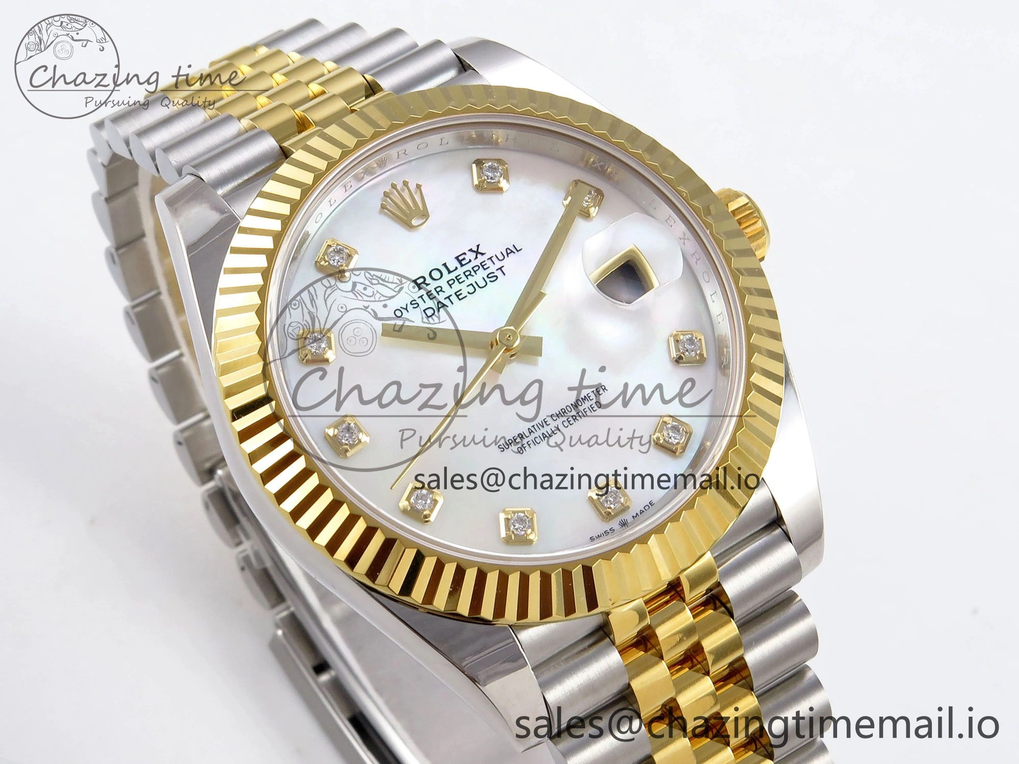DateJust 41 SS YG ARF 1:1 Best Edition 904L Steel White MOP Dial on Jubilee Bracelet SH3235 (Gain Weight)