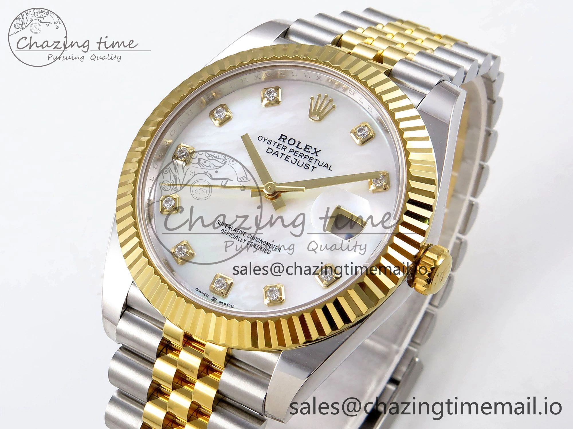 DateJust 41 SS YG ARF 1:1 Best Edition 904L Steel White MOP Dial on Jubilee Bracelet SH3235 (Gain Weight)