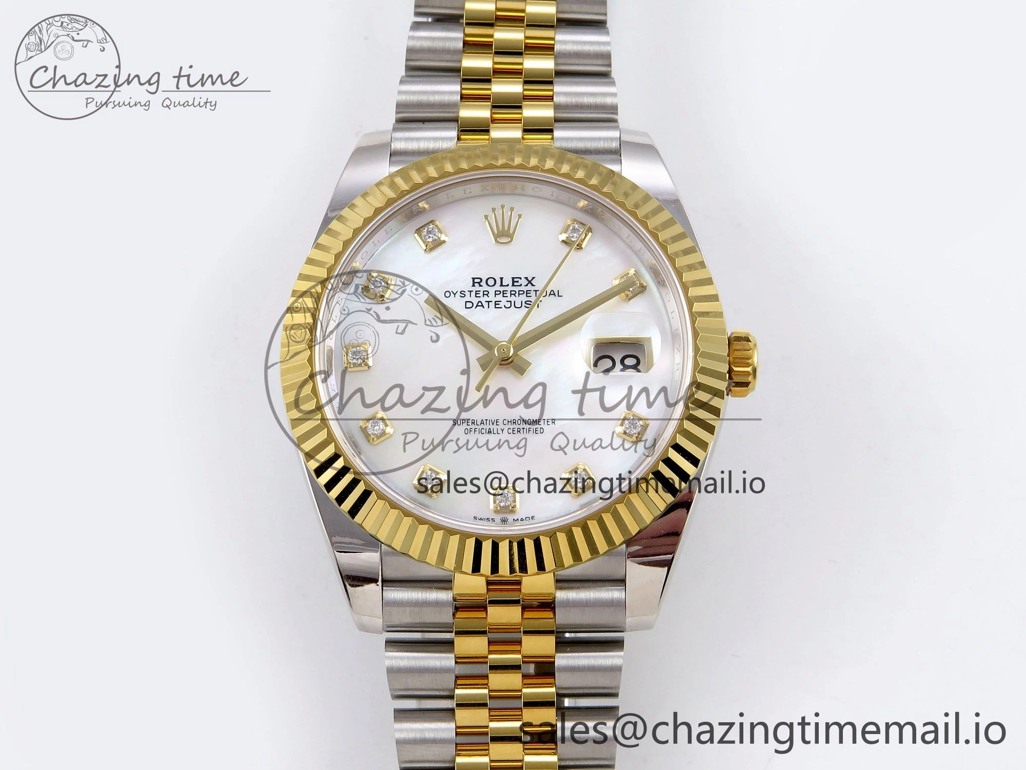 DateJust 41 SS YG ARF 1:1 Best Edition 904L Steel White MOP Dial on Jubilee Bracelet SH3235 (Gain Weight)