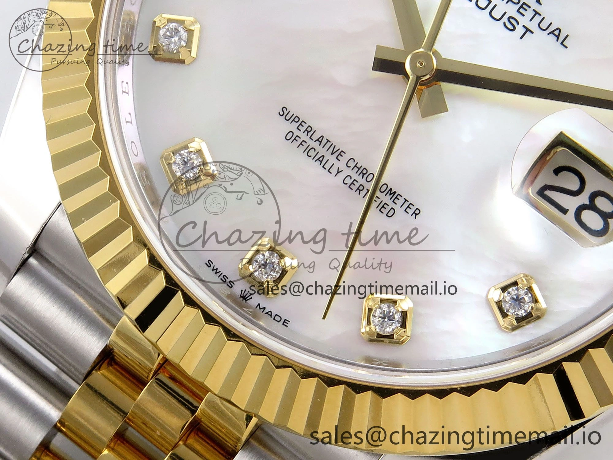 DateJust 41 SS YG ARF 1:1 Best Edition 904L Steel White MOP Dial on Jubilee Bracelet SH3235 (Gain Weight)