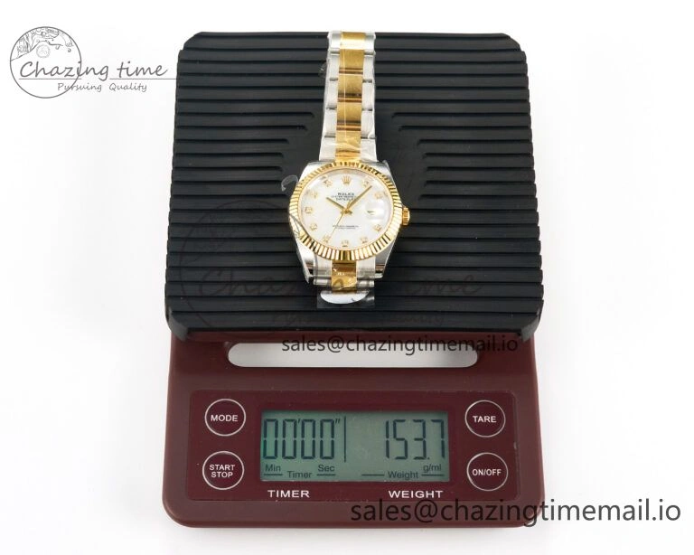DateJust 41 SS YG ARF 1:1 Best Edition 904L Steel White MOP Dial on Oyster Bracelet SH3235 (Gain Weight)