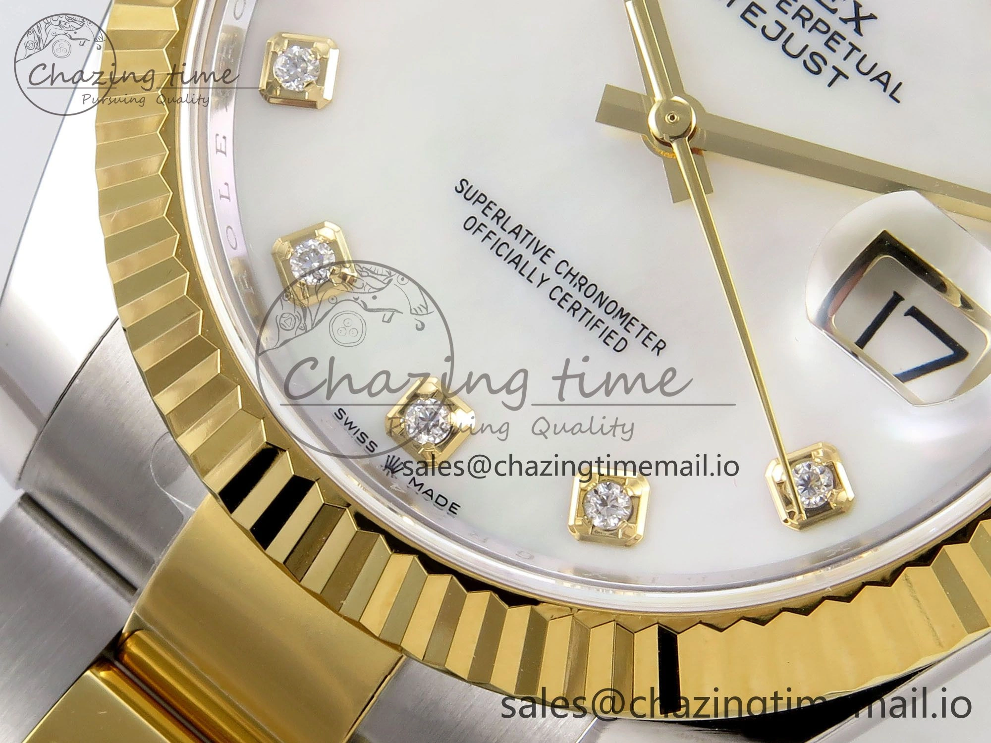 DateJust 41 SS YG ARF 1:1 Best Edition 904L Steel White MOP Dial on Oyster Bracelet SH3235