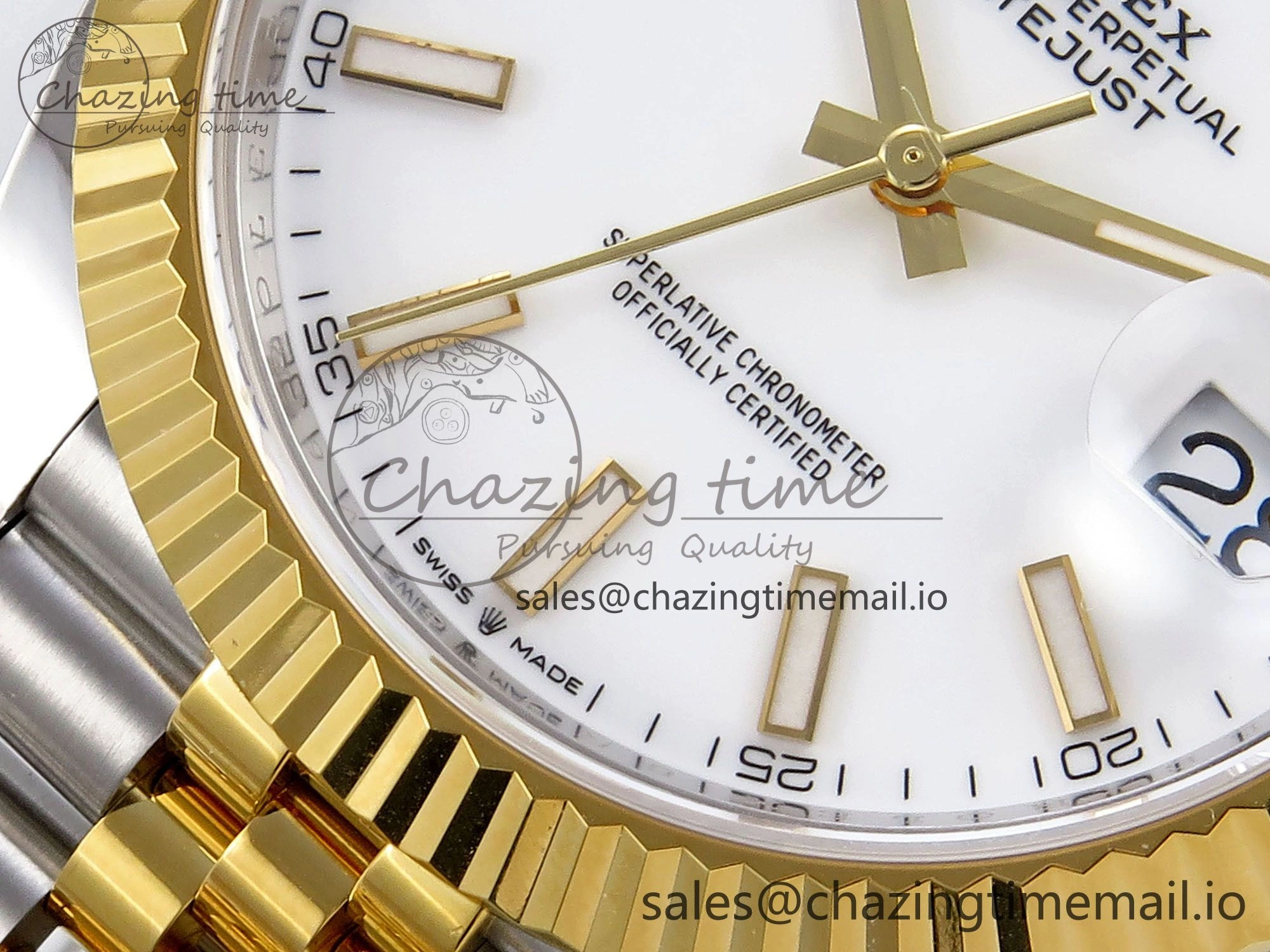 DateJust 41 SS YG ARF 1:1 Best Edition 904L Steel White Stick Dial on Jubilee Bracelet SH3235
