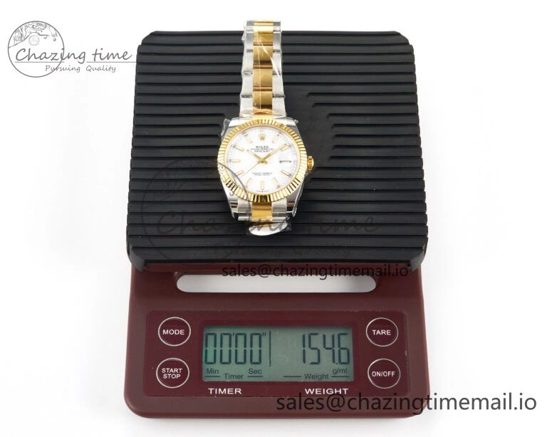 DateJust 41 SS YG ARF 1:1 Best Edition 904L Steel White Stick Dial on Oyster Bracelet SH3235 (Gain Weight)