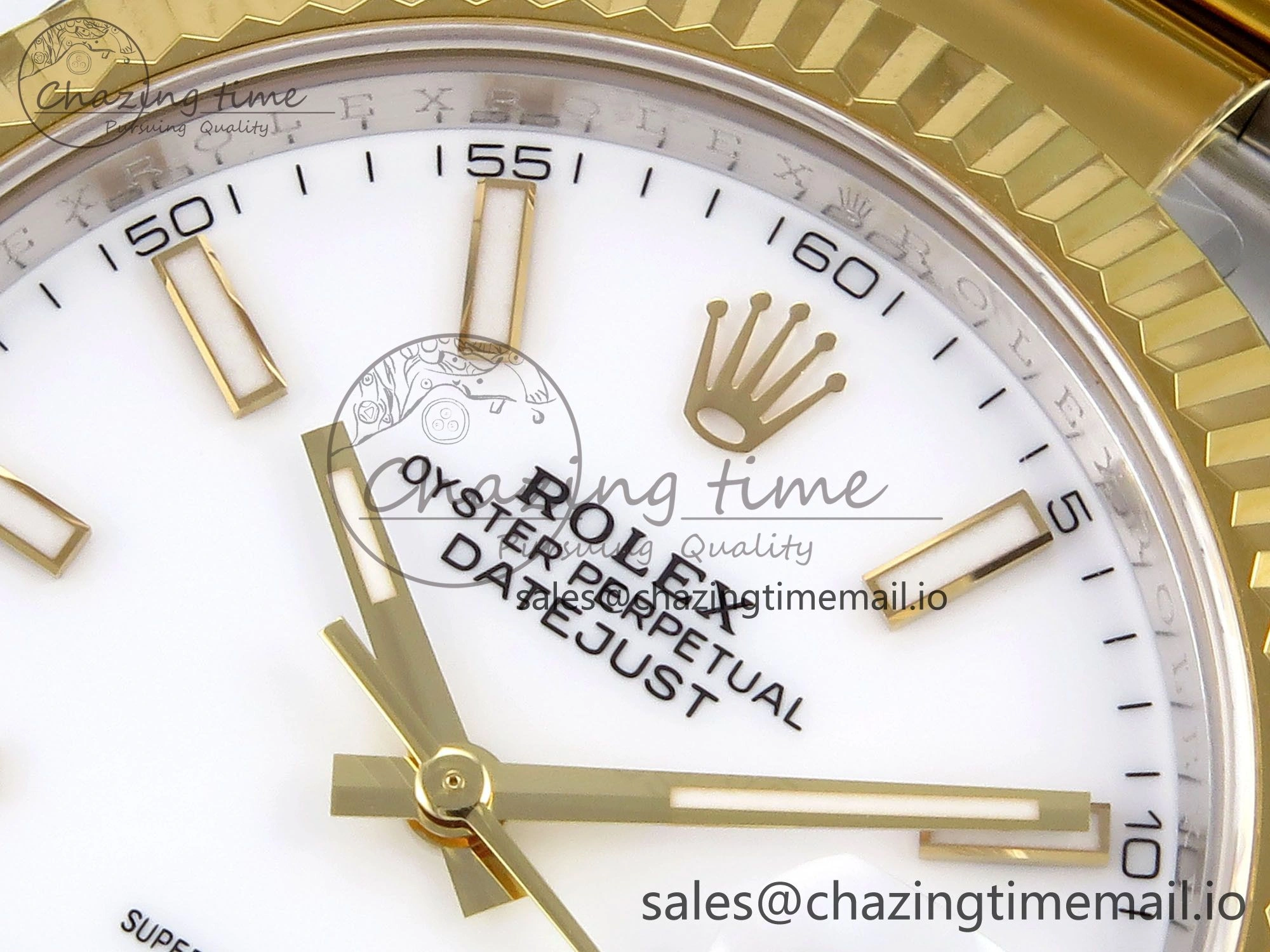DateJust 41 SS YG ARF 1:1 Best Edition 904L Steel White Stick Dial on Oyster Bracelet SH3235
