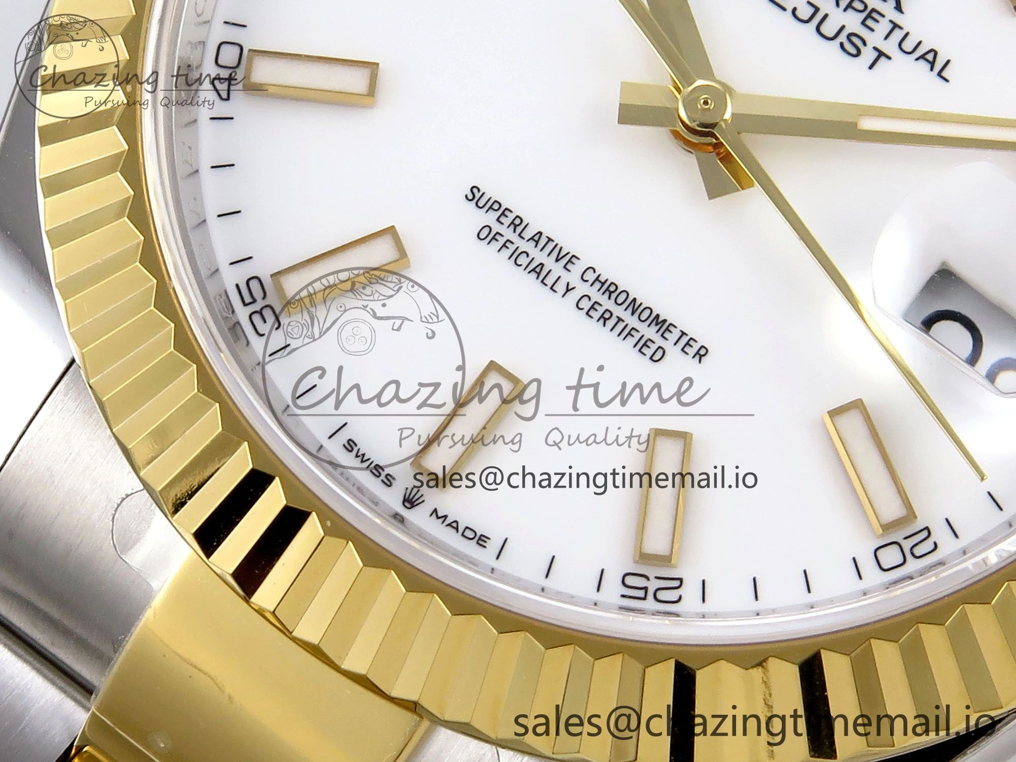 DateJust 41 SS YG ARF 1:1 Best Edition 904L Steel White Stick Dial on Oyster Bracelet SH3235