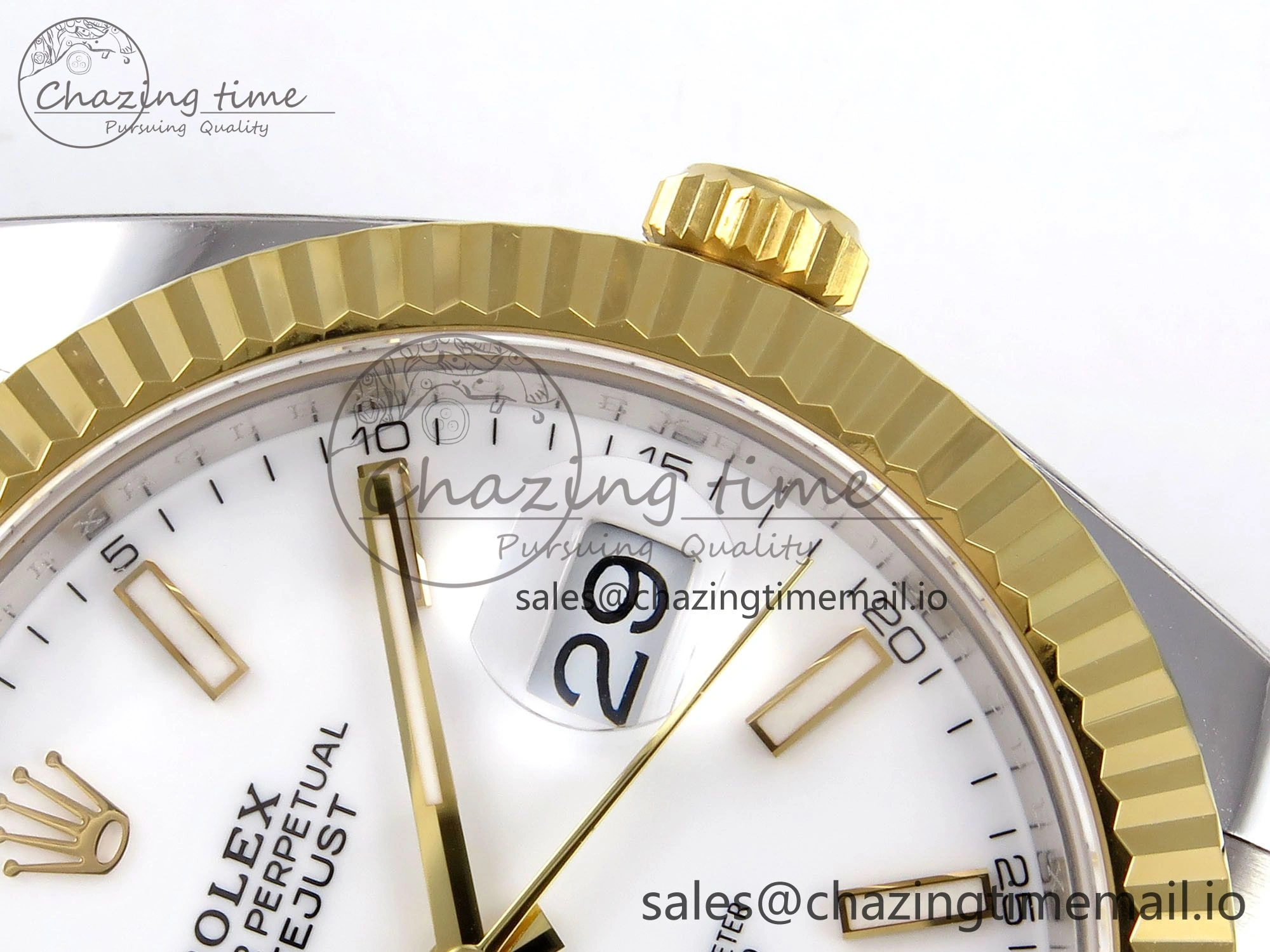 DateJust 41 SS YG ARF 1:1 Best Edition 904L Steel White Stick Dial on Oyster Bracelet SH3235