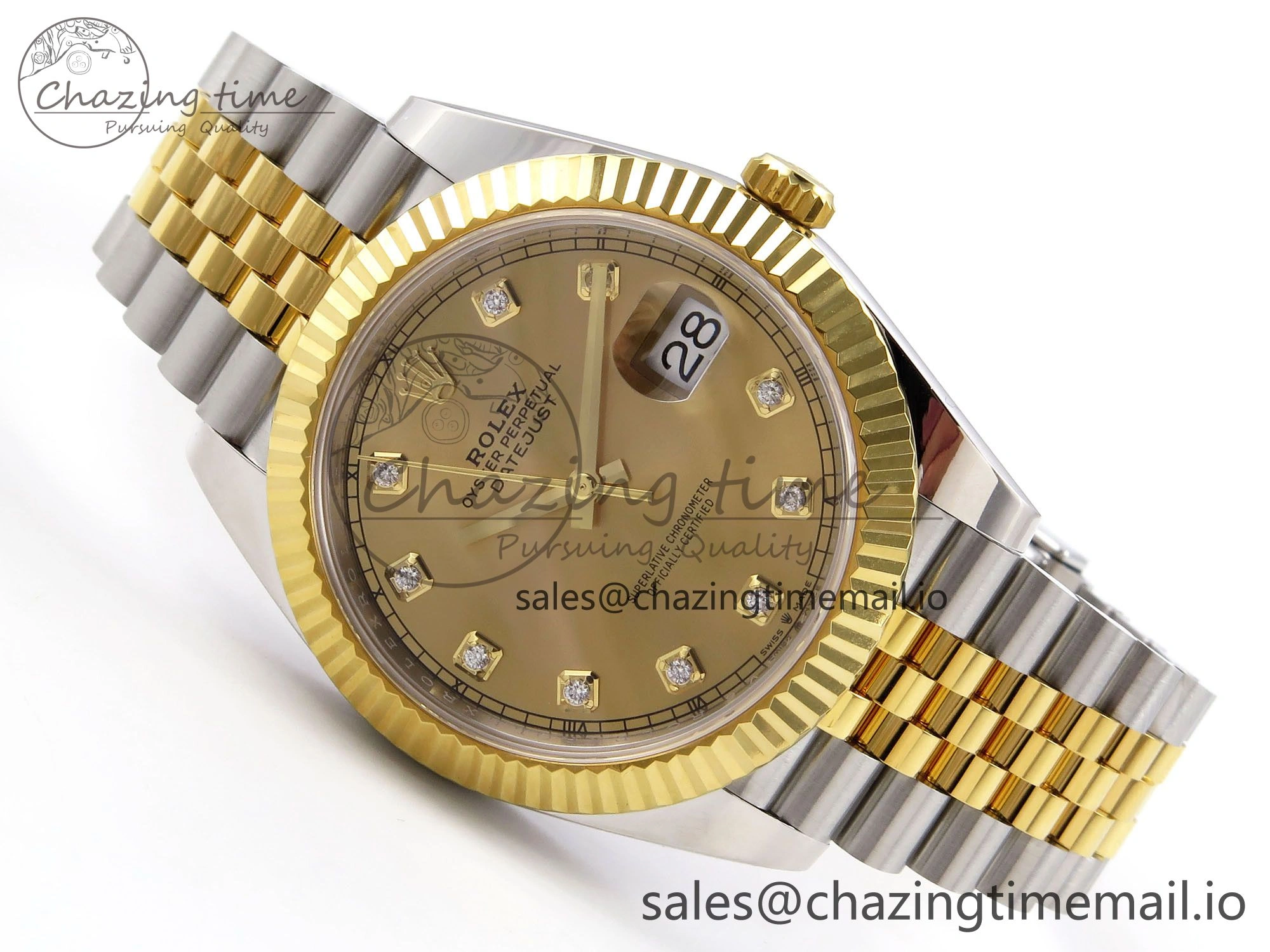 DateJust 41 SS YG ARF 1:1 Best Edition 904L Steel YG Diamonds Dial on Jubilee Bracelet SH3235