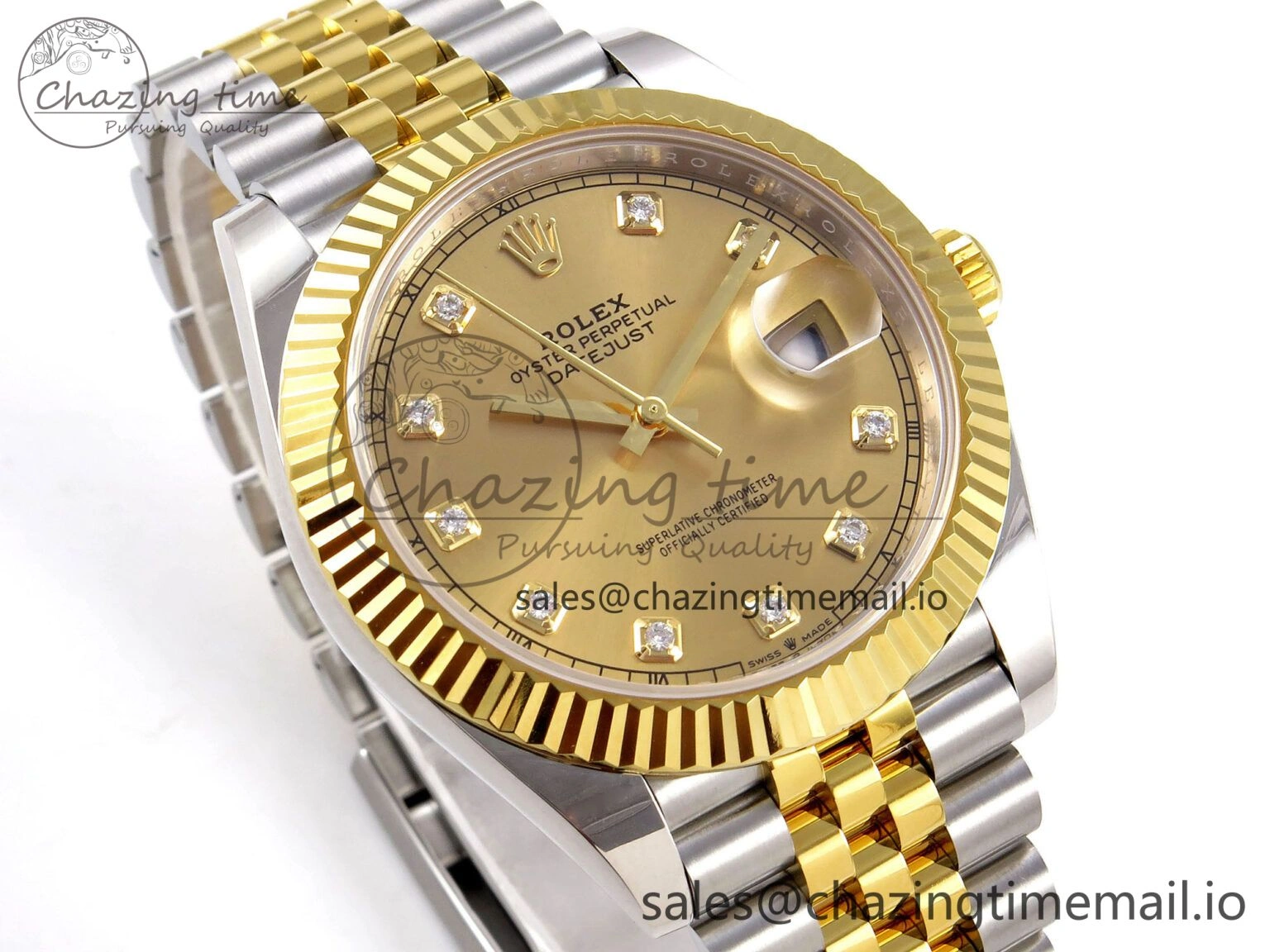 DateJust 41 SS YG ARF 1:1 Best Edition 904L Steel YG Diamonds Dial on Jubilee Bracelet SH3235