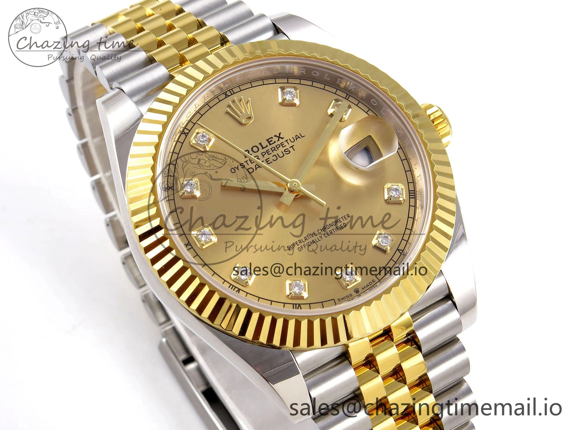 DateJust 41 SS YG ARF 1:1 Best Edition 904L Steel YG Diamonds Dial on Jubilee Bracelet SH3235