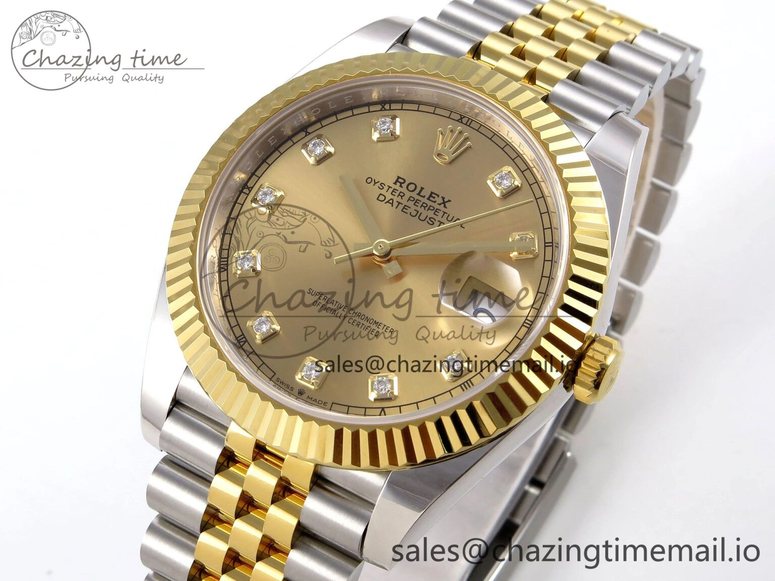 DateJust 41 SS YG ARF 1:1 Best Edition 904L Steel YG Diamonds Dial on Jubilee Bracelet SH3235