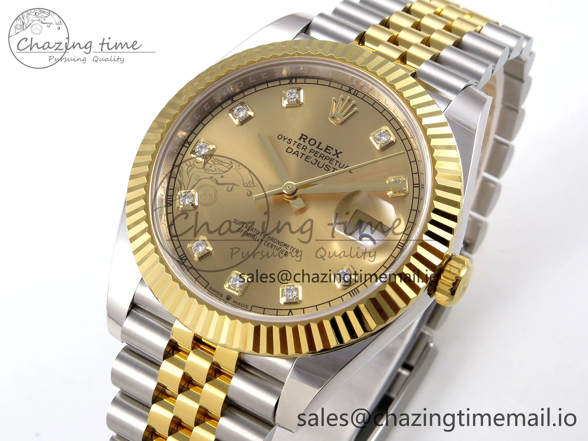 DateJust 41 SS YG ARF 1:1 Best Edition 904L Steel YG Diamonds Dial on Jubilee Bracelet SH3235