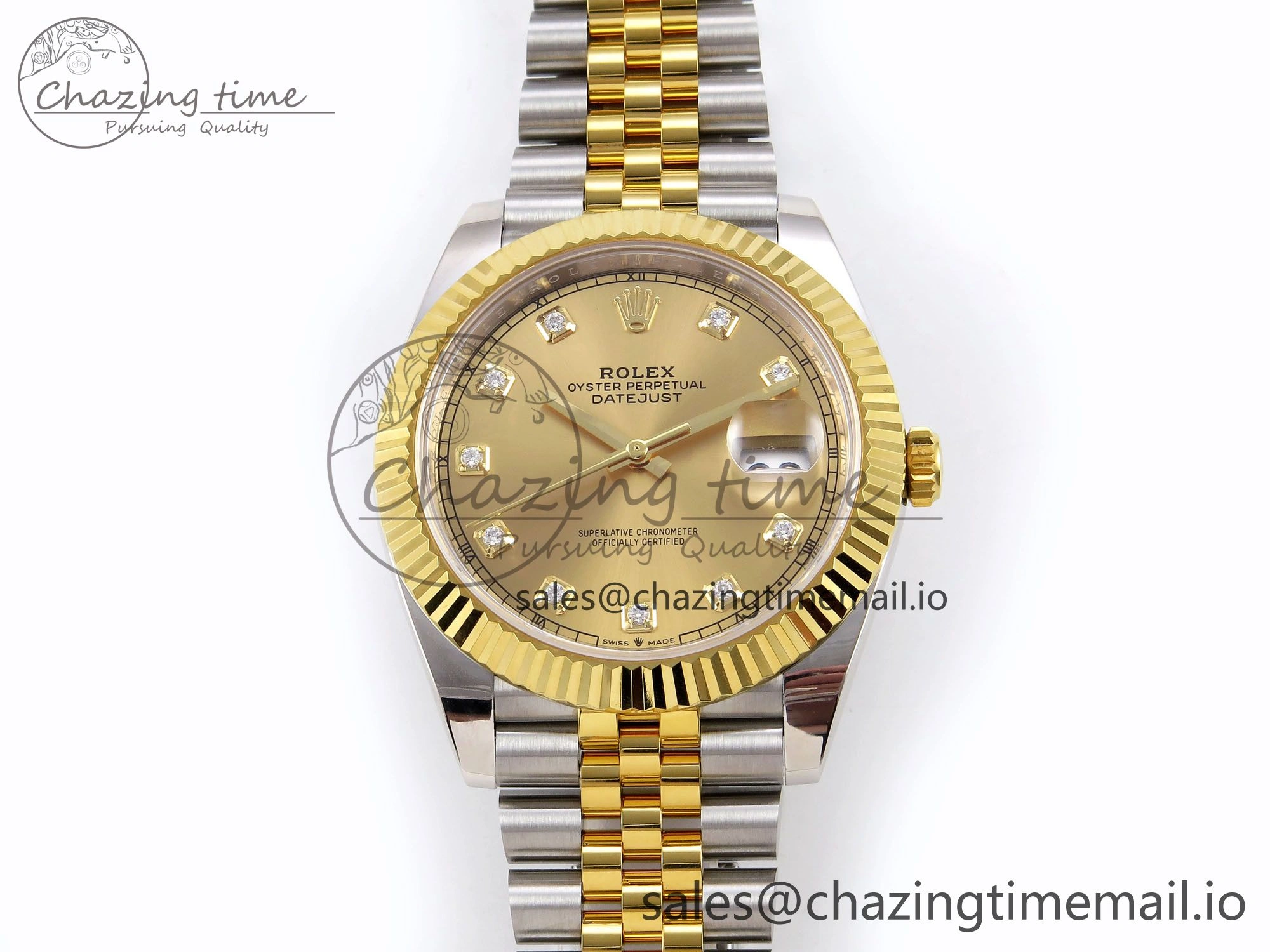 DateJust 41 SS YG ARF 1:1 Best Edition 904L Steel YG Diamonds Dial on Jubilee Bracelet SH3235