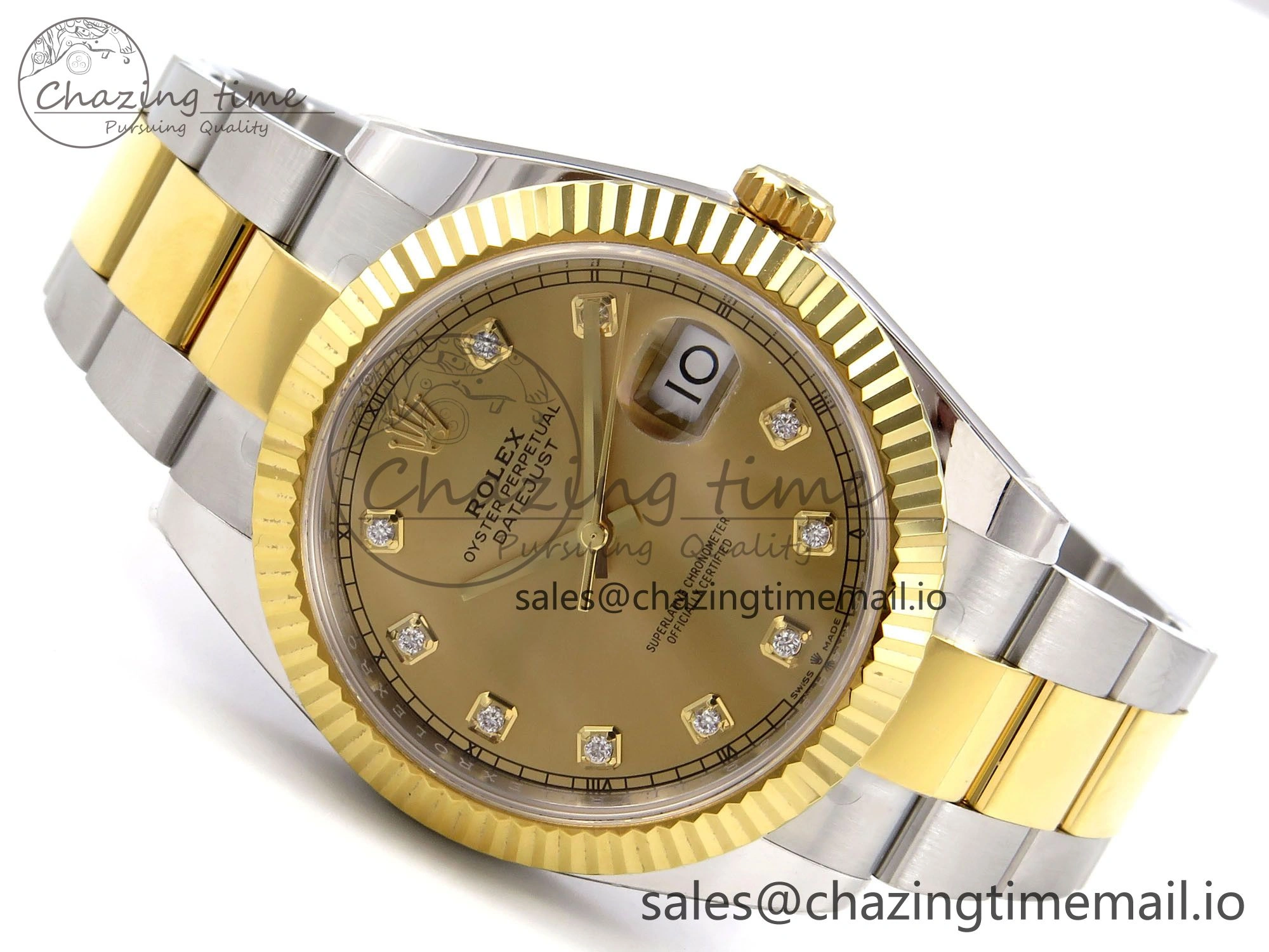 DateJust 41 SS YG ARF 1:1 Best Edition 904L Steel YG Diamonds Dial on Oyster Bracelet SH3235