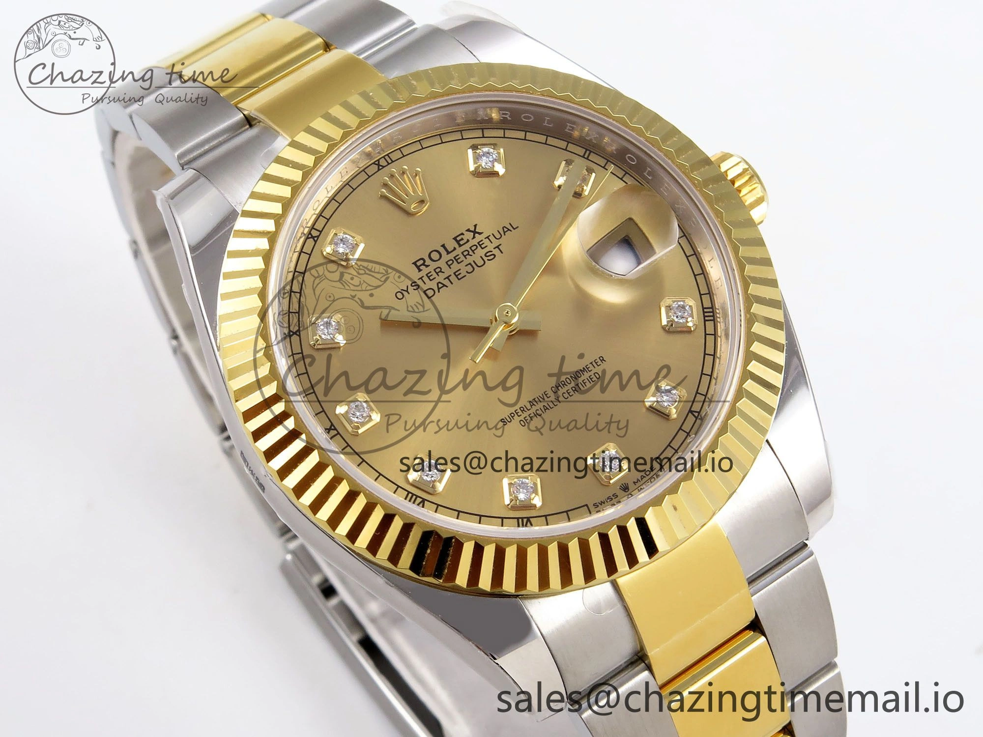 DateJust 41 SS YG ARF 1:1 Best Edition 904L Steel YG Diamonds Dial on Oyster Bracelet SH3235