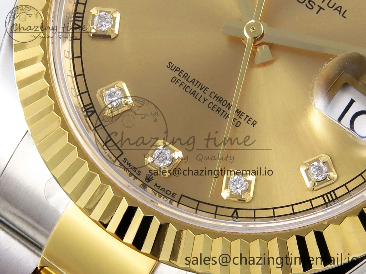 DateJust 41 SS YG ARF 1:1 Best Edition 904L Steel YG Diamonds Dial on Oyster Bracelet SH3235
