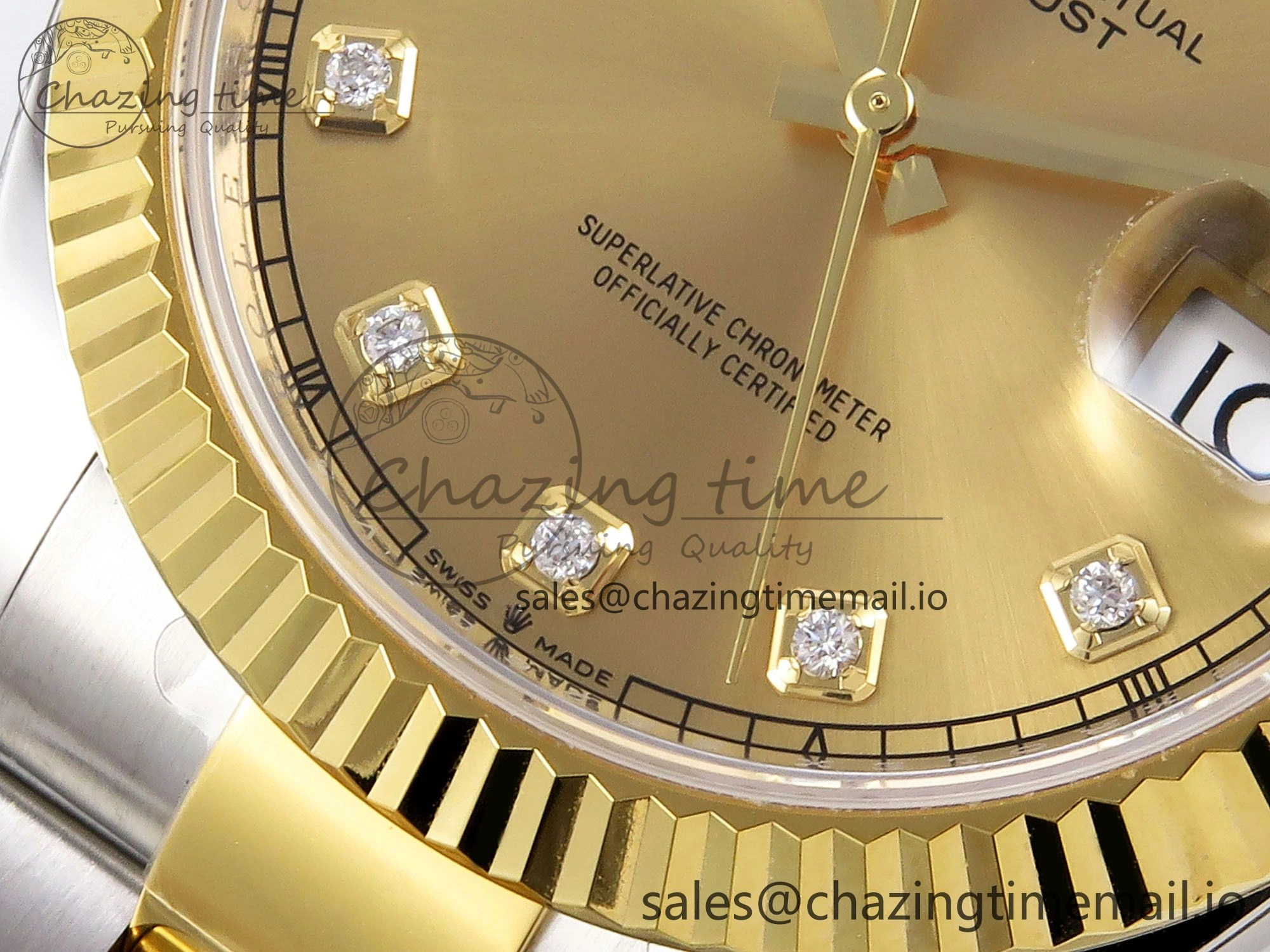 DateJust 41 SS YG ARF 1:1 Best Edition 904L Steel YG Diamonds Dial on Oyster Bracelet SH3235