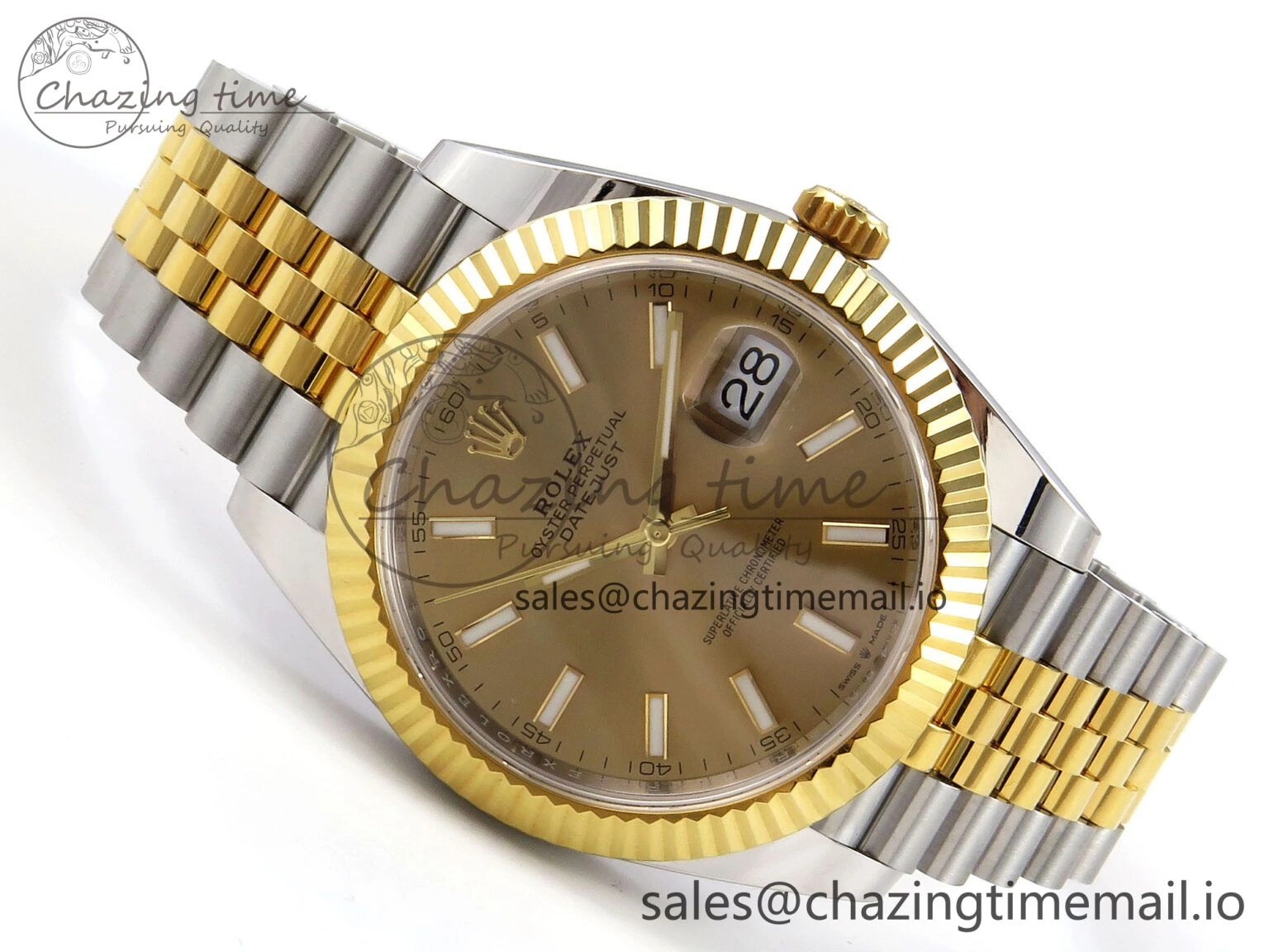 DateJust 41 SS YG ARF 1:1 Best Edition 904L Steel YG Stick Dial on Jubilee Bracelet SH3235