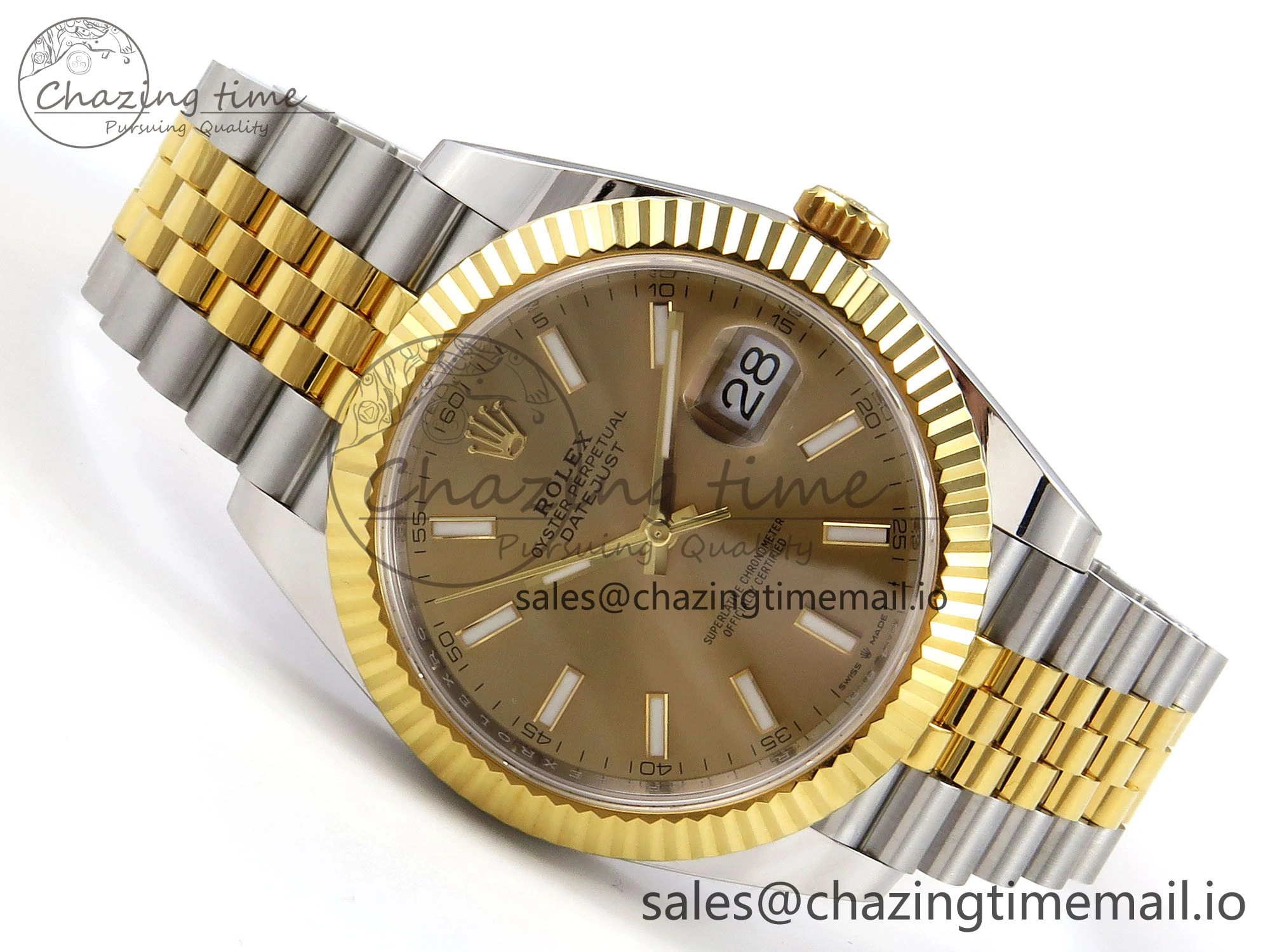DateJust 41 SS YG ARF 1:1 Best Edition 904L Steel YG Stick Dial on Jubilee Bracelet SH3235