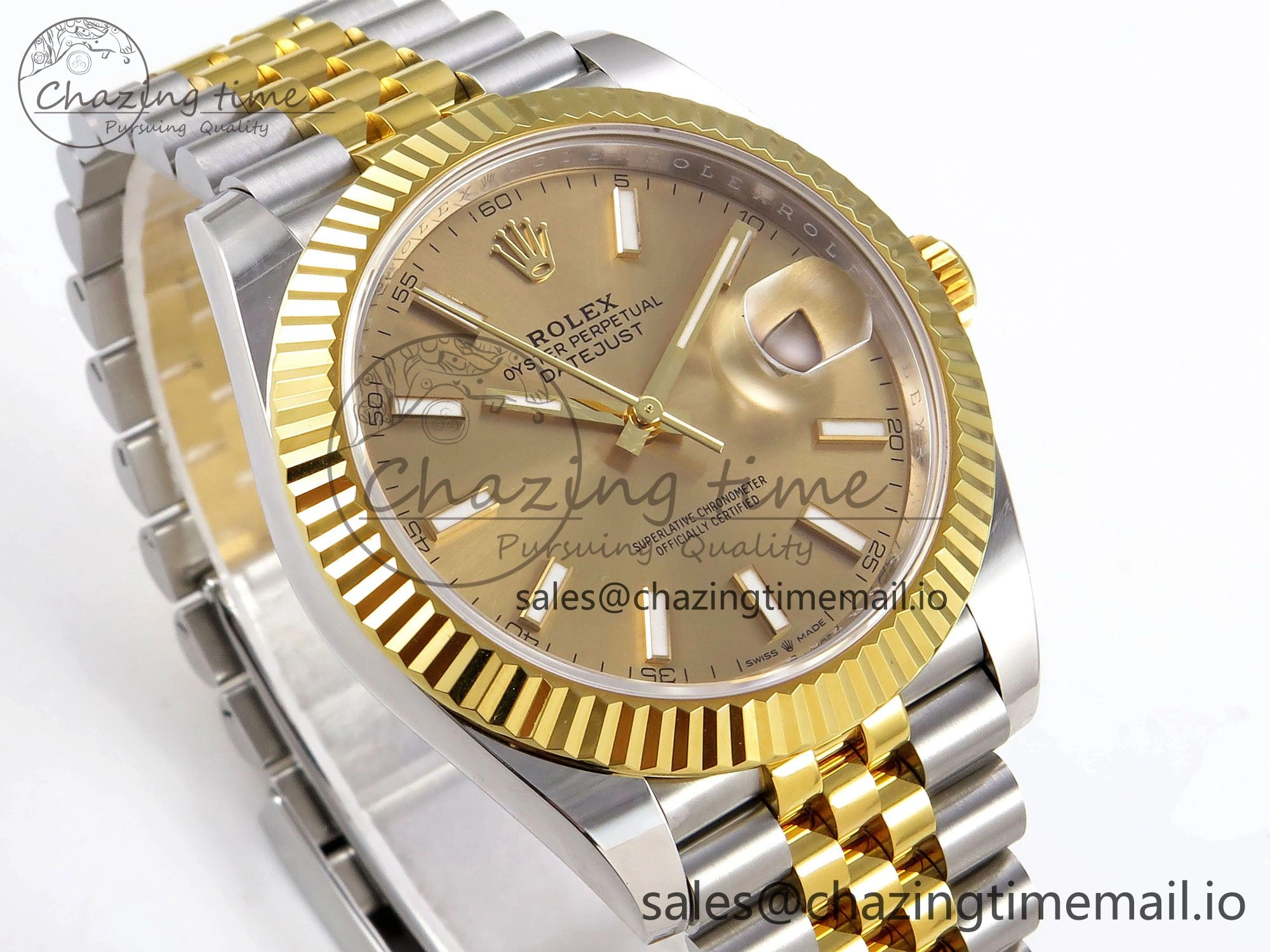 DateJust 41 SS YG ARF 1:1 Best Edition 904L Steel YG Stick Dial on Jubilee Bracelet SH3235