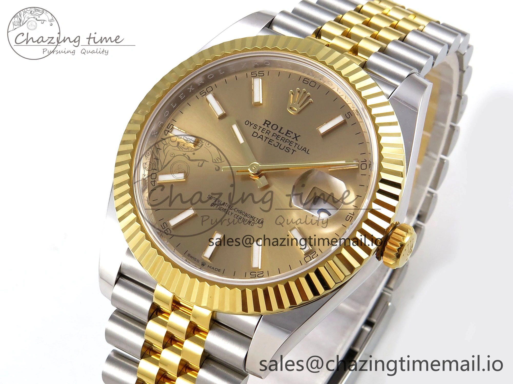 DateJust 41 SS YG ARF 1:1 Best Edition 904L Steel YG Stick Dial on Jubilee Bracelet SH3235