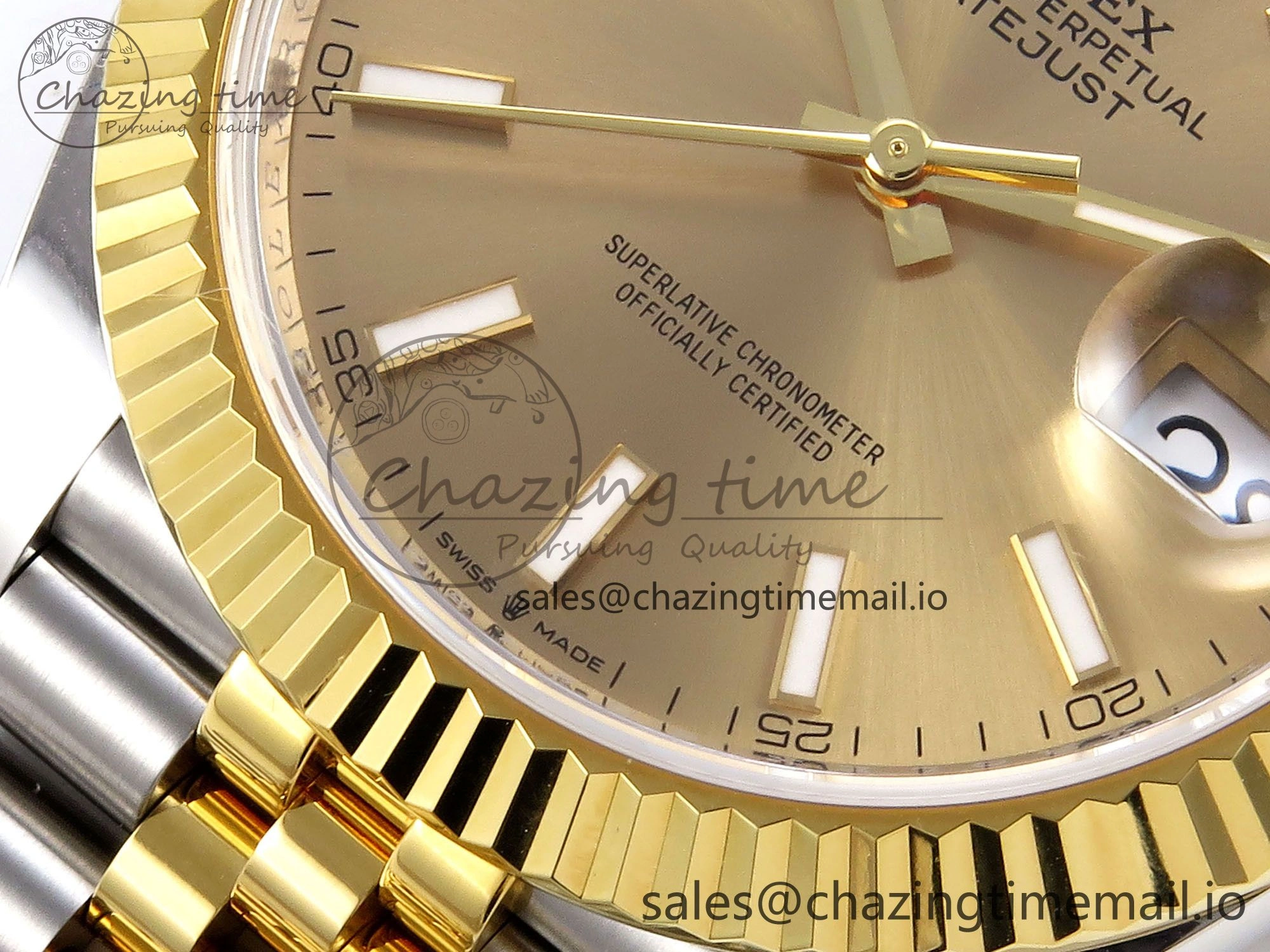 DateJust 41 SS YG ARF 1:1 Best Edition 904L Steel YG Stick Dial on Jubilee Bracelet SH3235