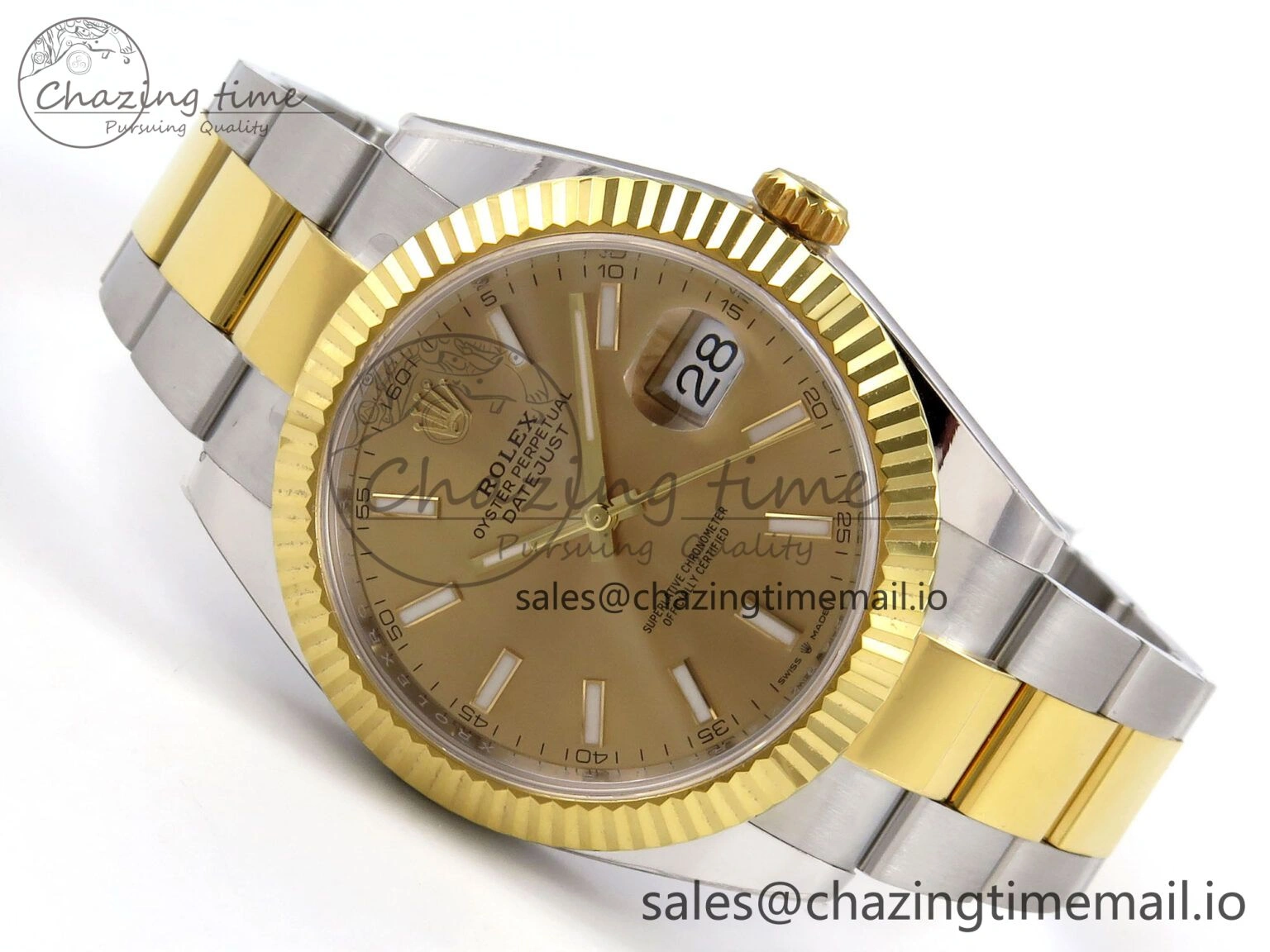 DateJust 41 SS YG ARF 1:1 Best Edition 904L Steel YG Stick Dial on Oyster Bracelet SH3235